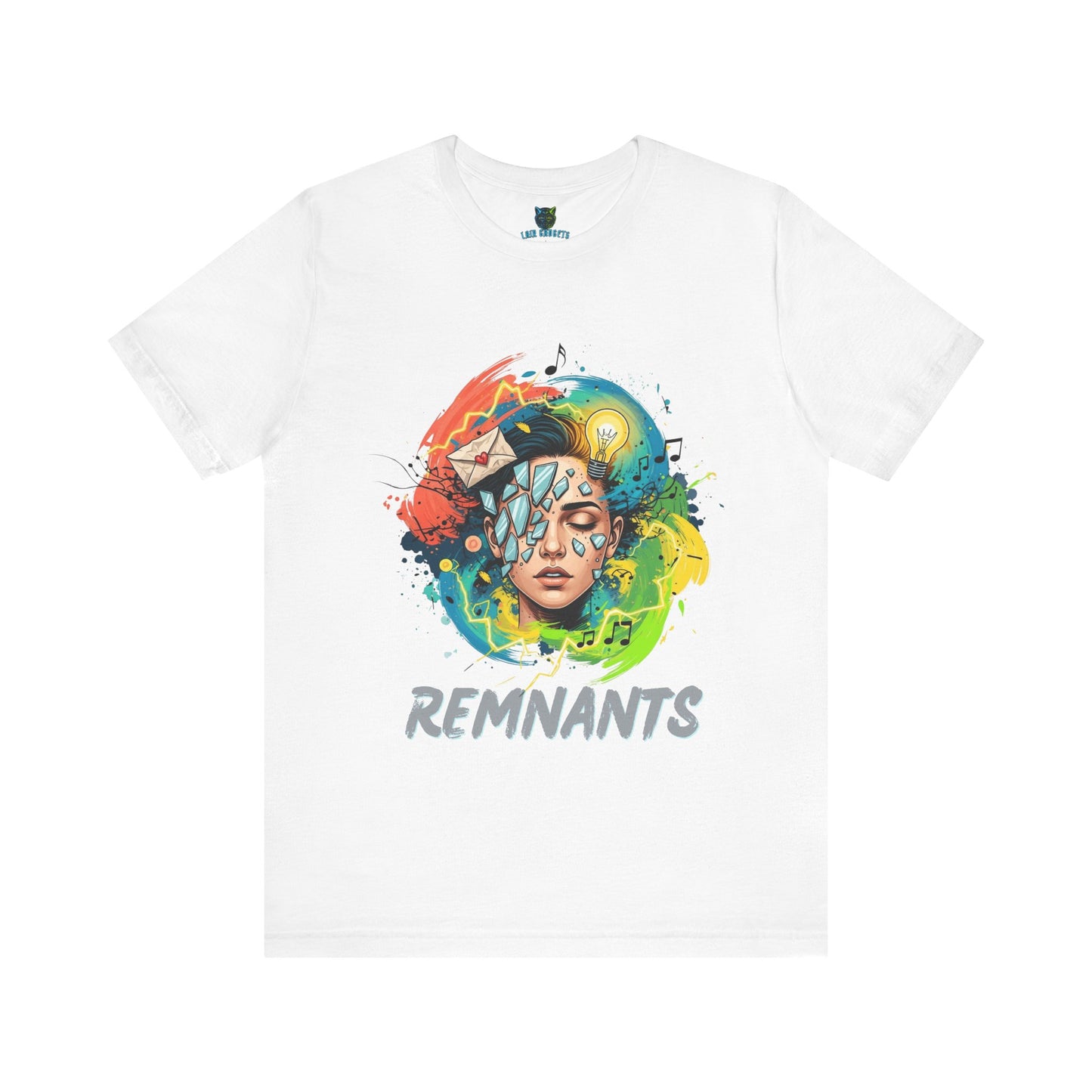 Remnants T-Shirt, Abstract Art Tee, Creative Mind Shirt, Broken Glass Tee, Light Bulb T Shirt, Music T Shirt, Colorful Graphic Tee