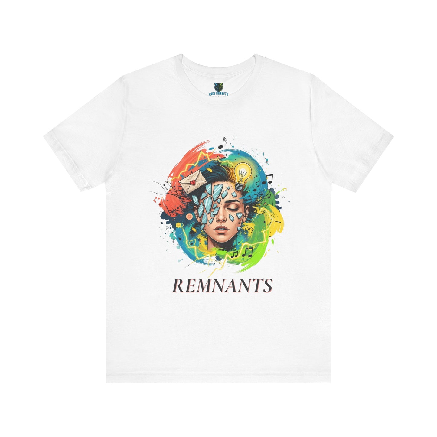 Remnants T-Shirt, Abstract Art Tee, Creative Mind Shirt, Broken Glass Tee, Light Bulb T Shirt, Music T Shirt, Colorful Graphic Tee