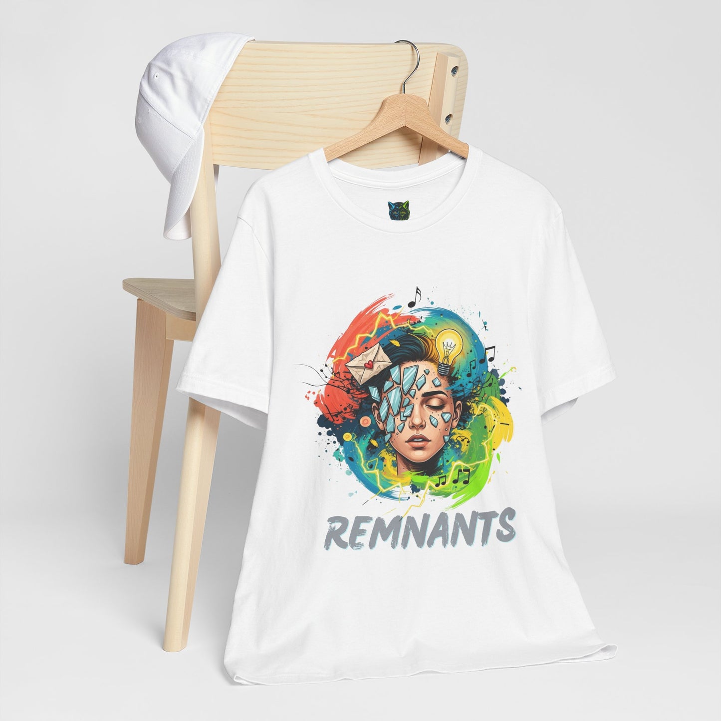 Remnants T-Shirt, Abstract Art Tee, Creative Mind Shirt, Broken Glass Tee, Light Bulb T Shirt, Music T Shirt, Colorful Graphic Tee