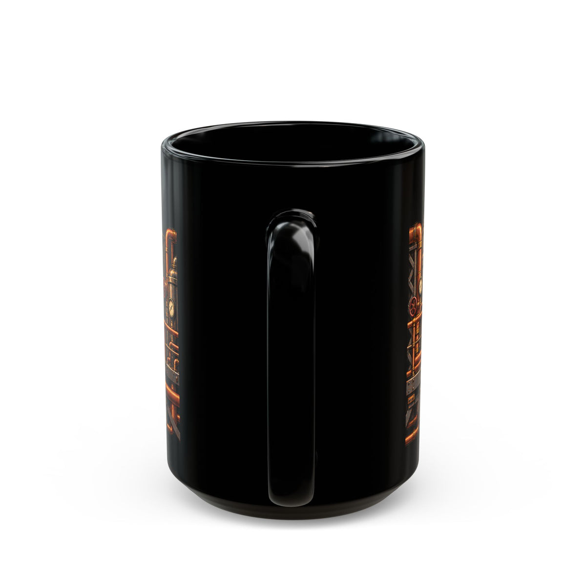 Super Cup of Joe 15oz black ceramic mug with full wraparound retro pixel-art design
