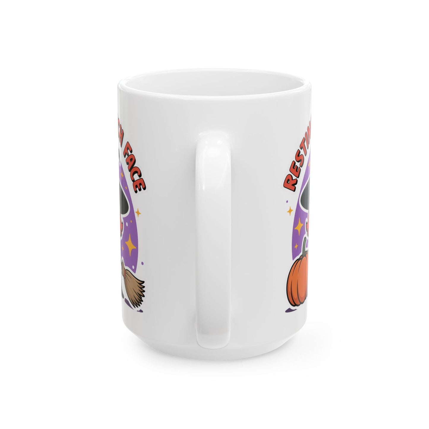 Halloween Witch Face Mug, Cute Witch Coffee Cup, Resting Witch Face Tea Mug, Spooky Fall Gift, Witchcraft Lover's Mug