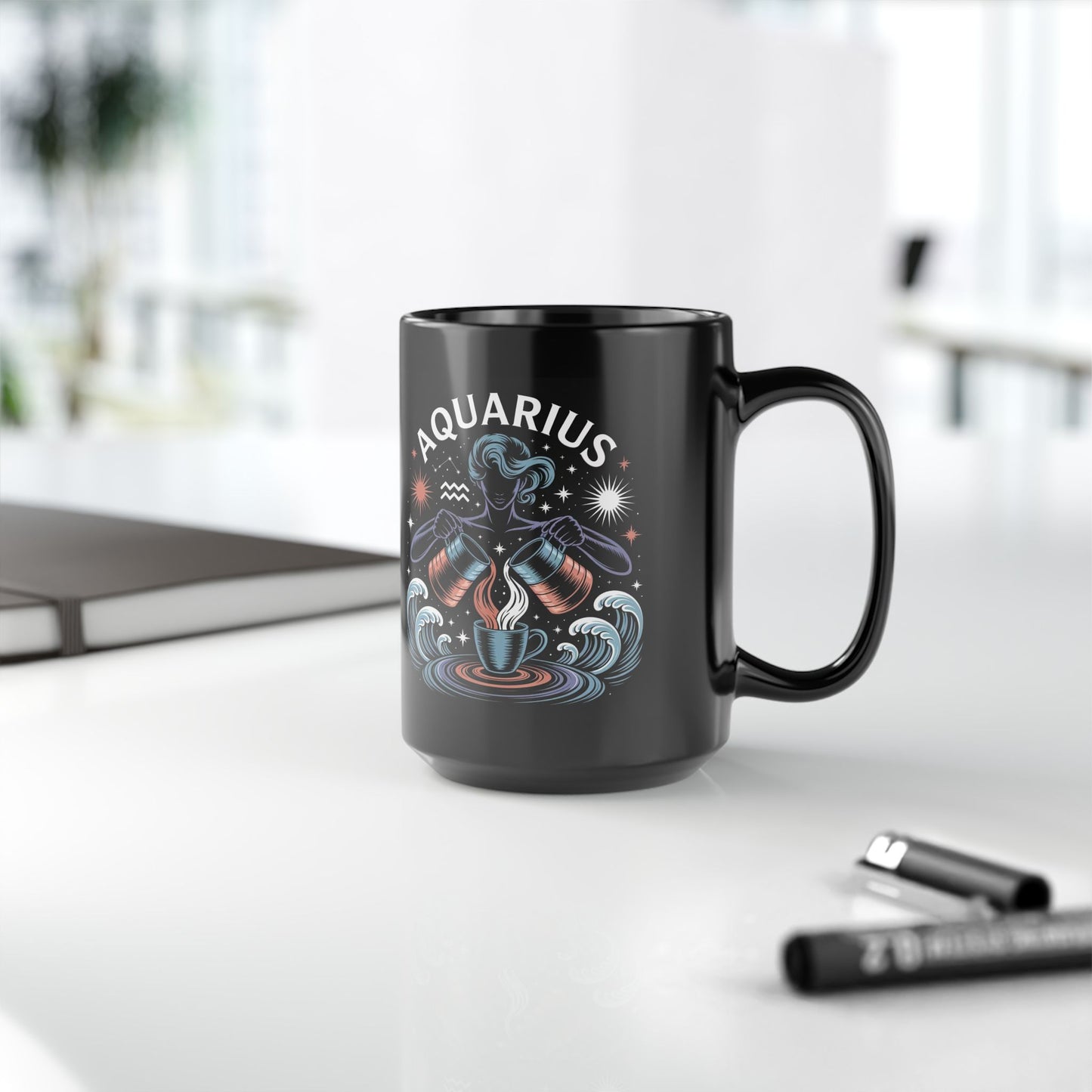 Aquarius Astrology Mug - Celestial Coffee Cup for Zodiac Lovers, Astrology Gifts, Horoscope Drinkware, Unique Birthday Present, Home Decor