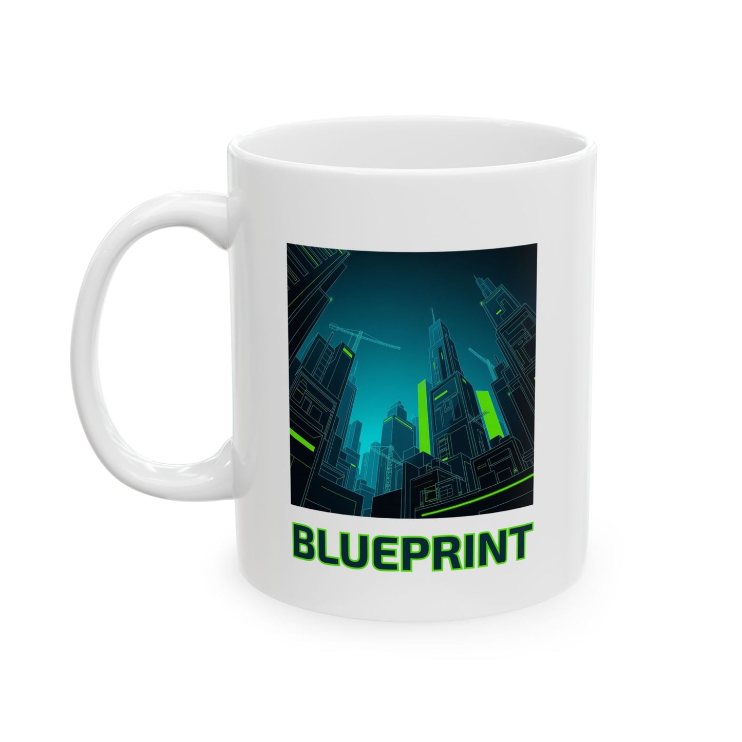 City Blueprint Mug, Architect Mug, Modern Cityscape, Gift for Architect, Blueprint Art, Urban Design, Engineer Mug, Architect Gift