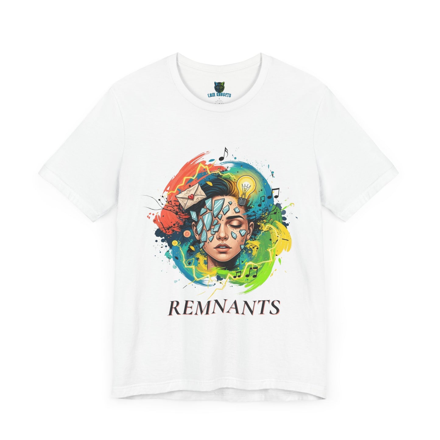 Remnants T-Shirt, Abstract Art Tee, Creative Mind Shirt, Broken Glass Tee, Light Bulb T Shirt, Music T Shirt, Colorful Graphic Tee