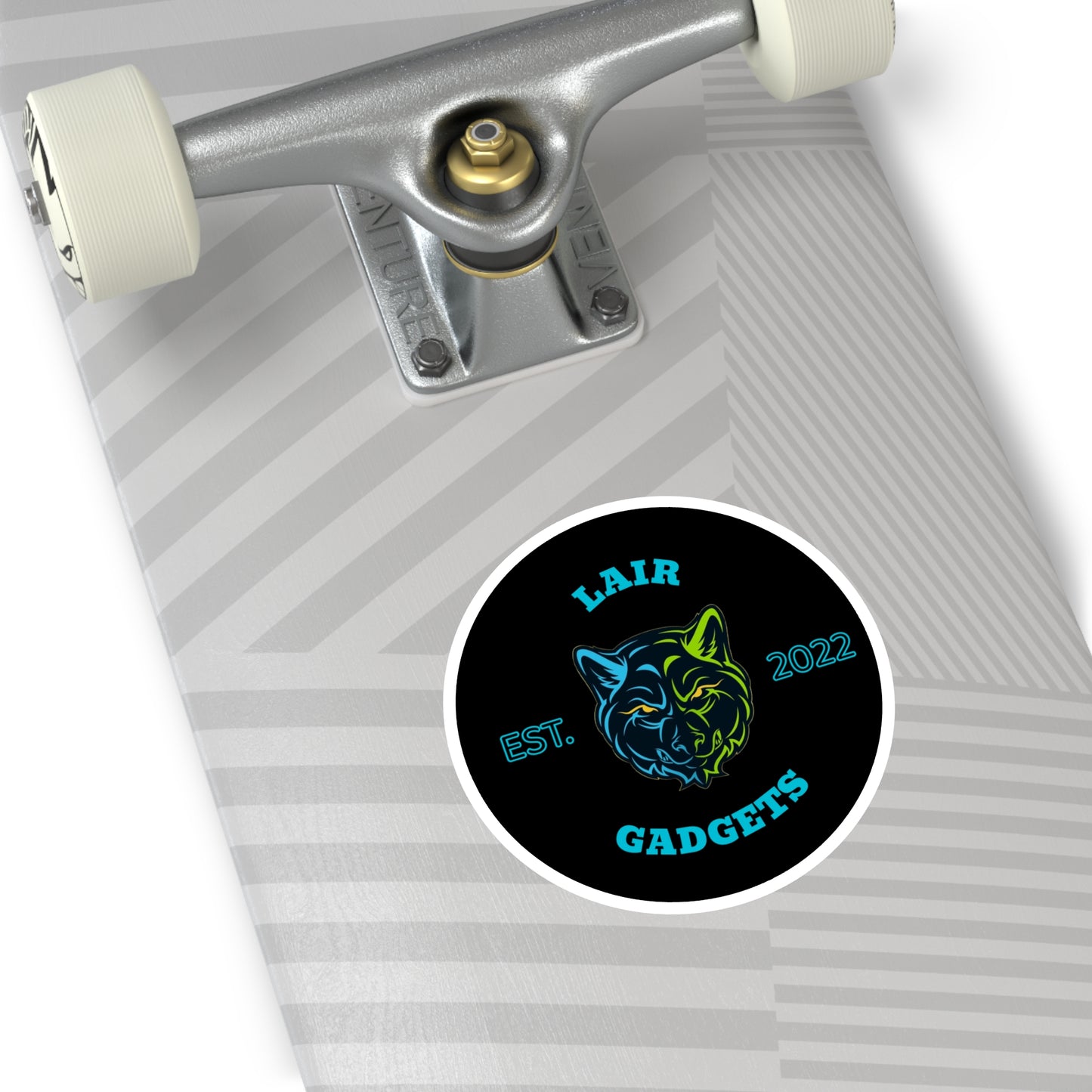 Lair Gadgets Round Stickers, Cool Tech Decals, Gift for Gamers, Laptop Stickers, Unique Home Decor, Indoor/Outdoor Decor