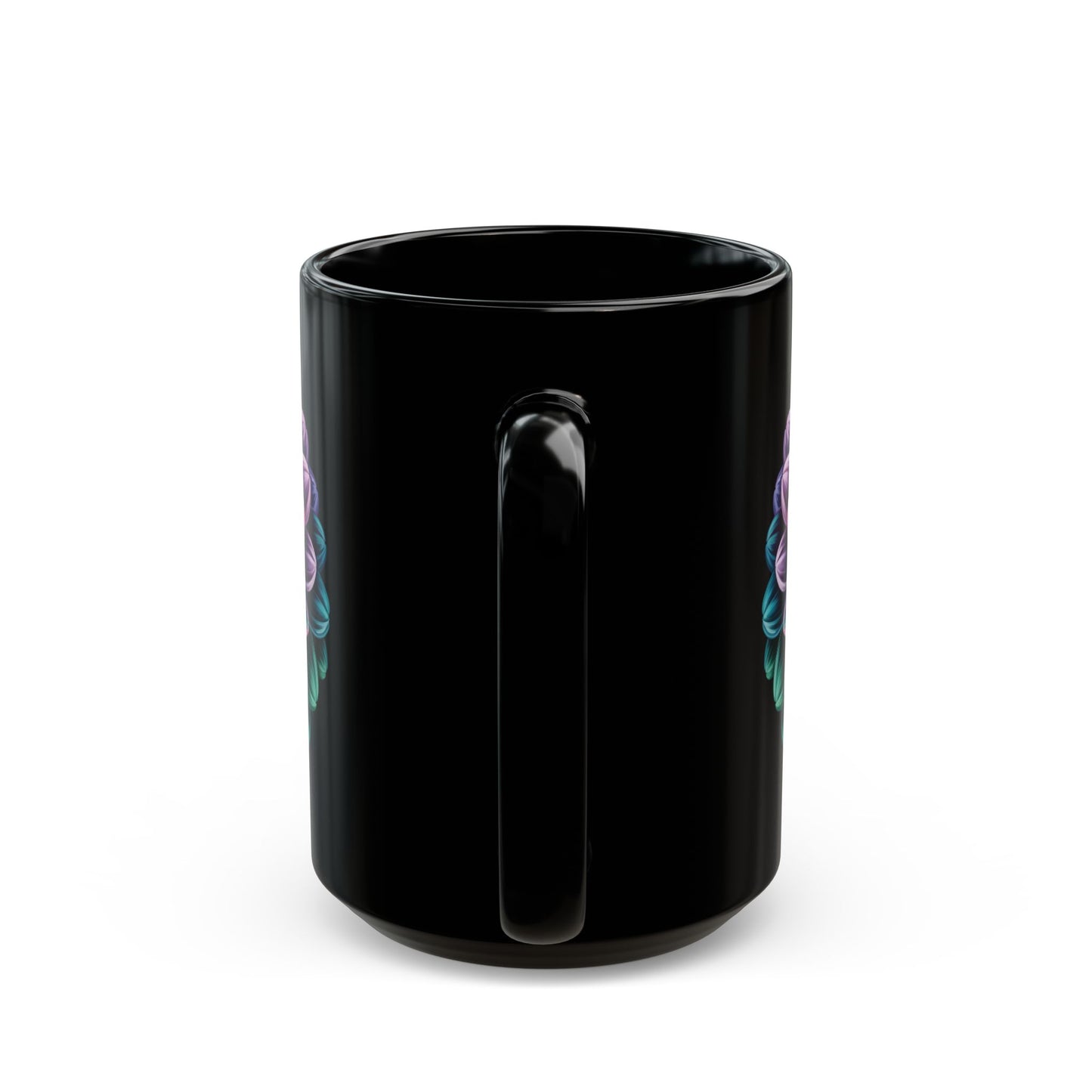 Dahlia Bloom Black Mug (15oz)