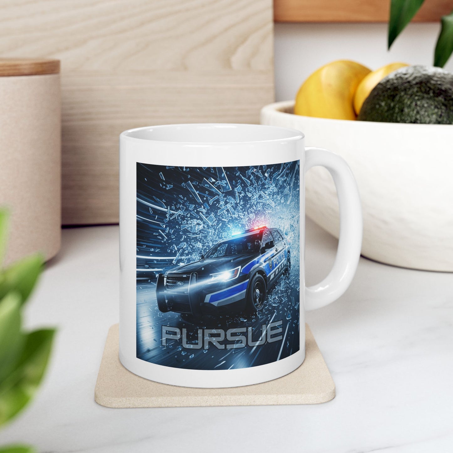 Police Car Mug, Pursuit Mug, Law Enforcement Mug, Police Officer Gift, Car Lover Mug, Cool Car Mug, First Responder Gift Mug