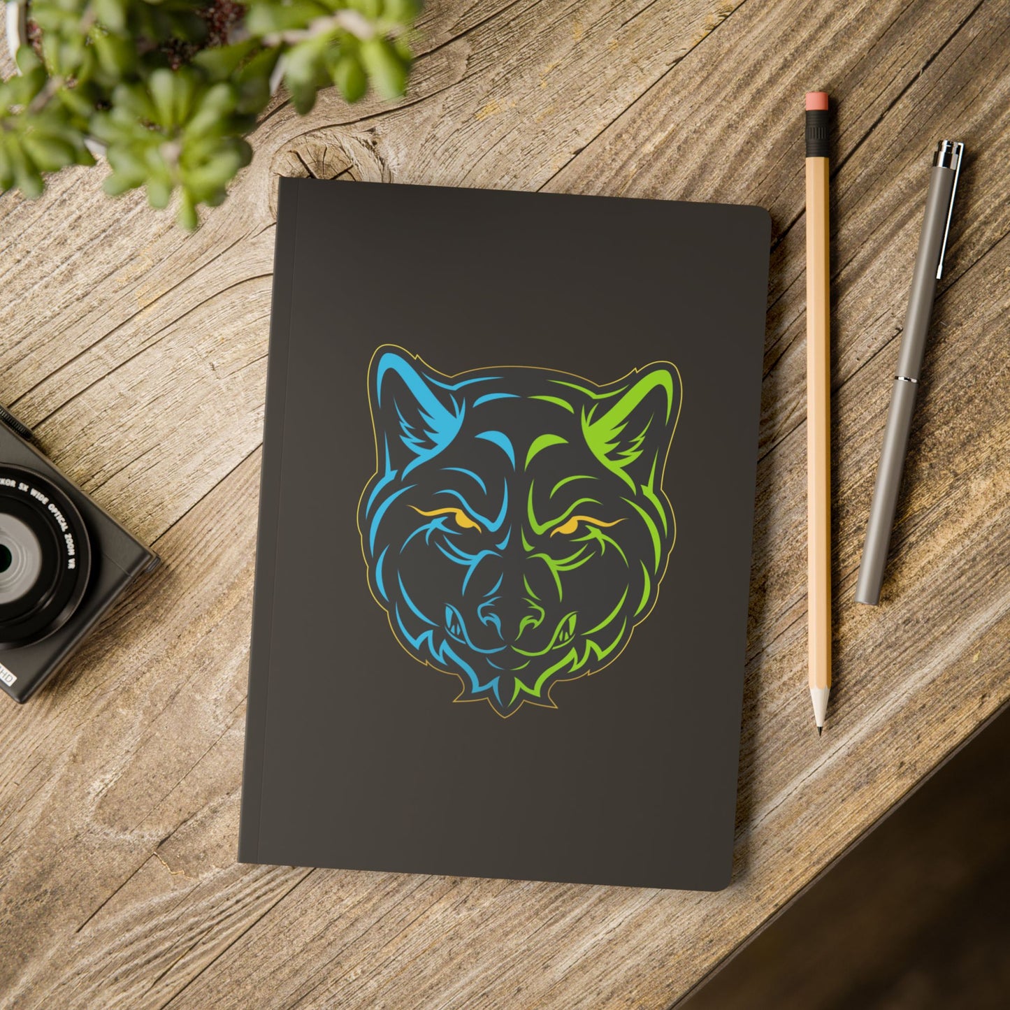 Lair Gadgets Wolf Softcover Journal, Motivational Notebook, Creative Writing Diary, Gift for Artists, School & Work