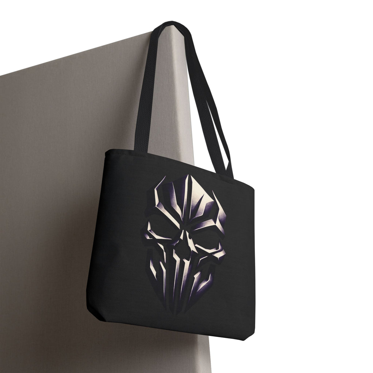 Skull Tote Bag – 16x16 Black Gothic All-Over Print Tote