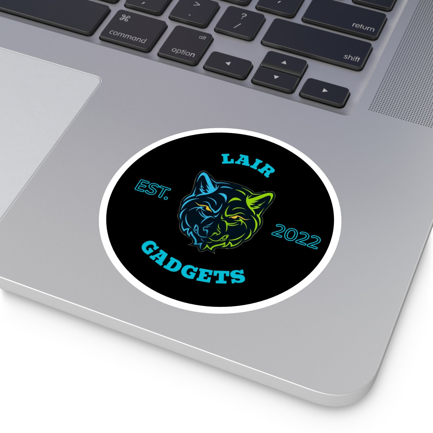 Lair Gadgets Round Stickers, Cool Tech Decals, Gift for Gamers, Laptop Stickers, Unique Home Decor, Indoor/Outdoor Decor
