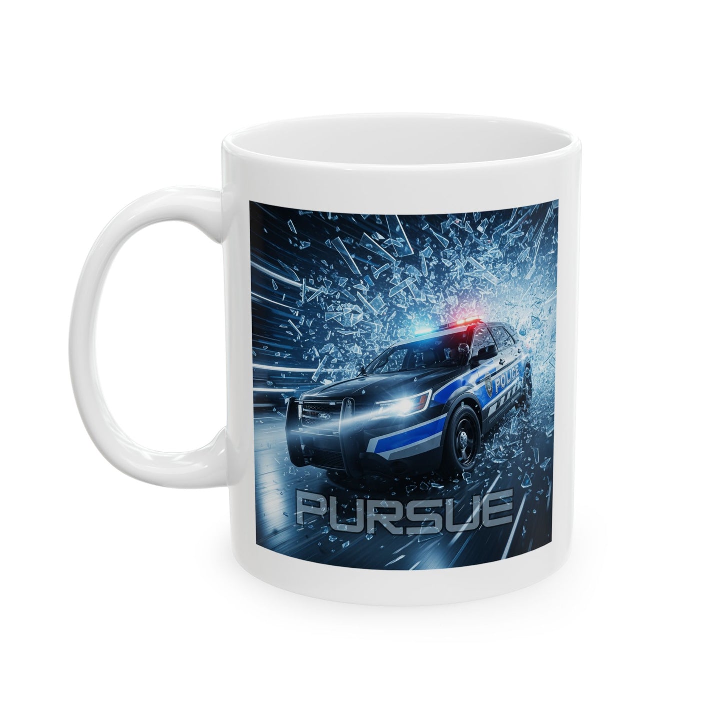Police Car Mug, Pursuit Mug, Law Enforcement Mug, Police Officer Gift, Car Lover Mug, Cool Car Mug, First Responder Gift Mug