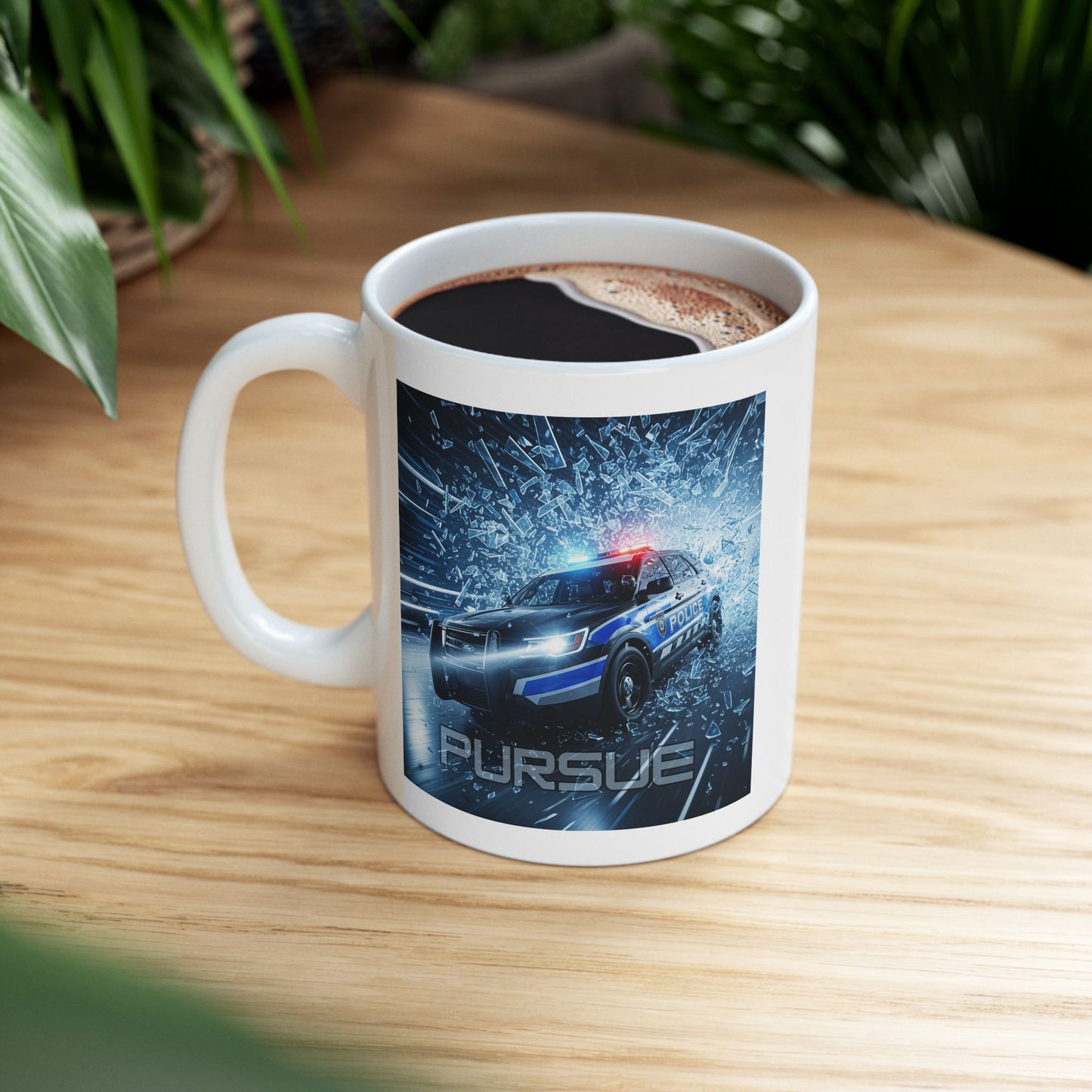 Police Car Mug, Pursuit Mug, Law Enforcement Mug, Police Officer Gift, Car Lover Mug, Cool Car Mug, First Responder Gift Mug