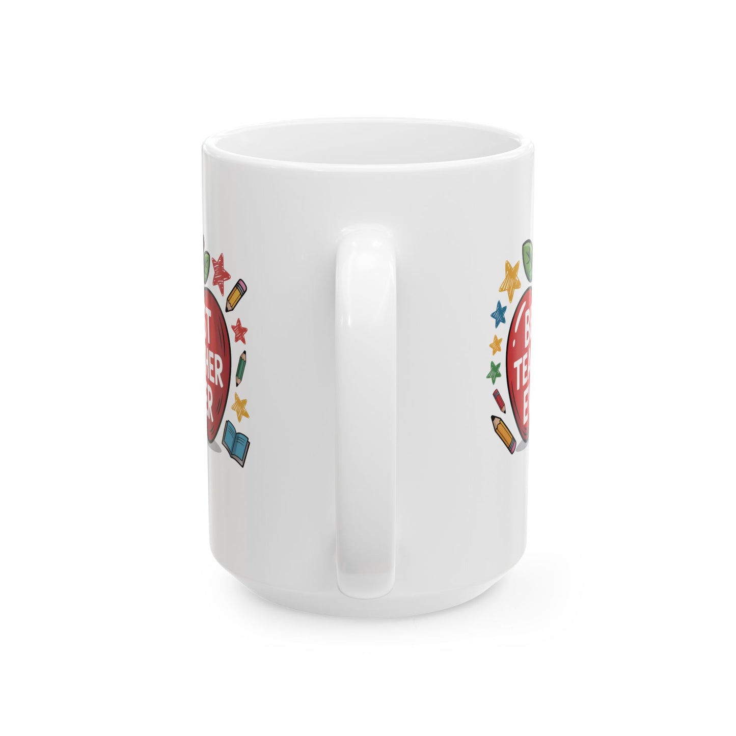 Best Teacher Ever Apple Coffee Mug 15 oz – Teacher Appreciation Gift Mug by Lair Gadgets