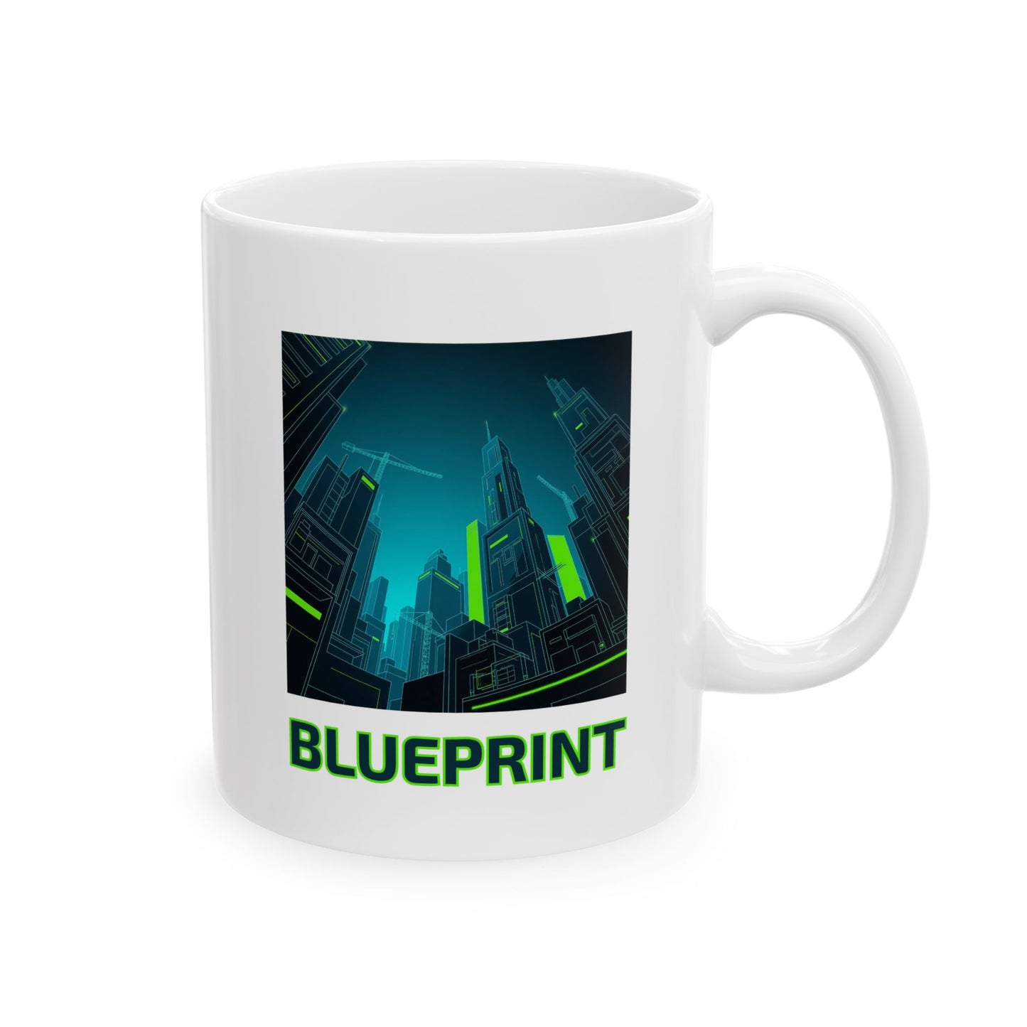 City Blueprint Mug, Architect Mug, Modern Cityscape, Gift for Architect, Blueprint Art, Urban Design, Engineer Mug, Architect Gift