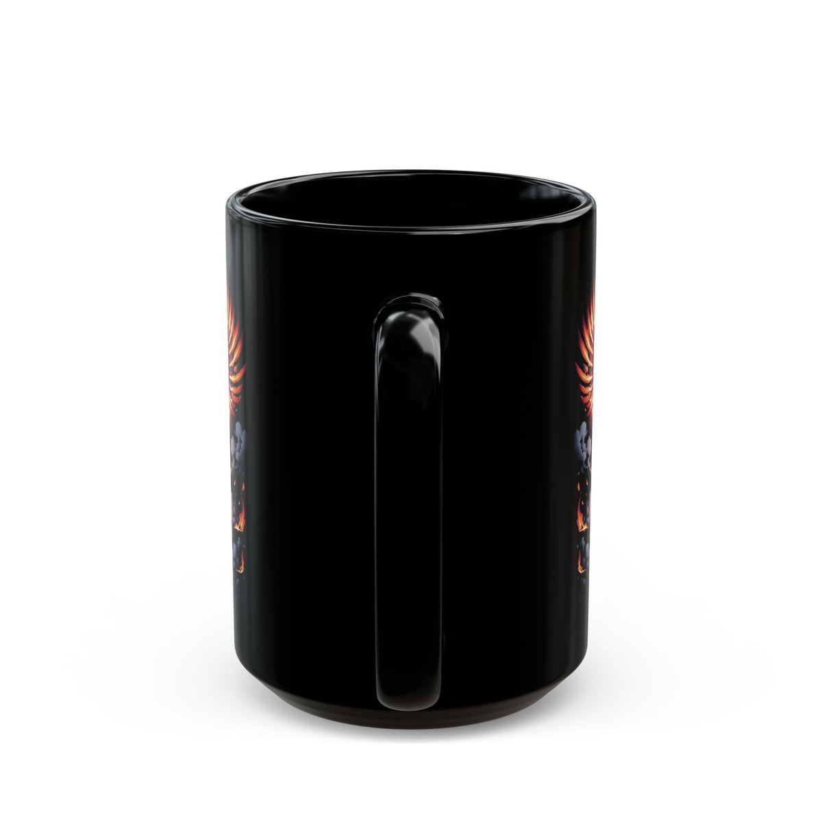 Phoenix Rising Coffee Mug – 15oz Black Ceramic
