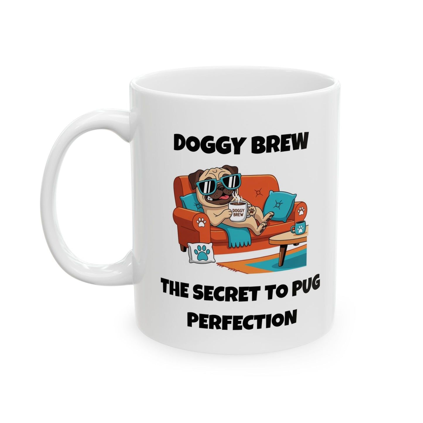 Cute Pug Ceramic Mug | Dog Lover Gift | Funny Coffee Cup | Home Office Decor | Pet Parent Present | 11oz, 15oz