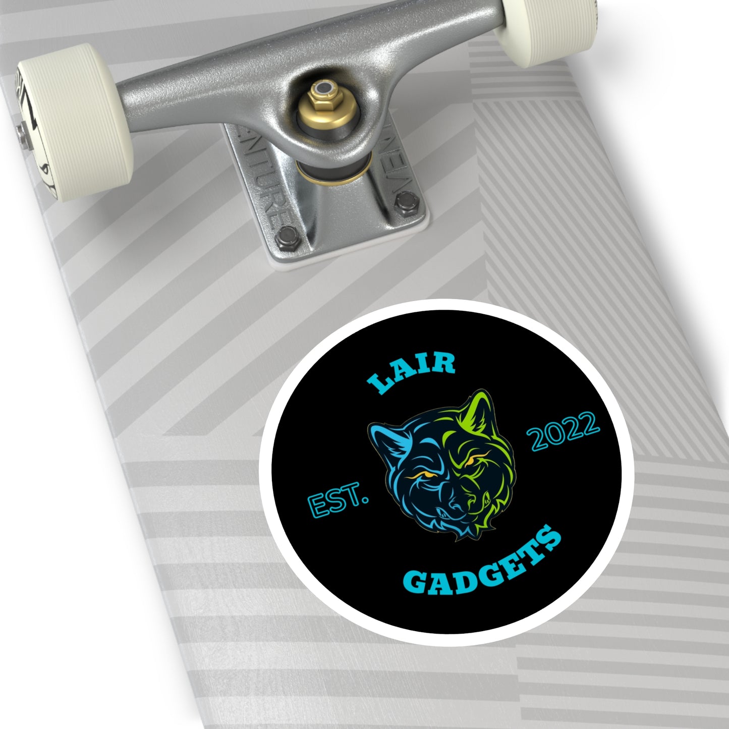 Lair Gadgets Round Stickers, Cool Tech Decals, Gift for Gamers, Laptop Stickers, Unique Home Decor, Indoor/Outdoor Decor