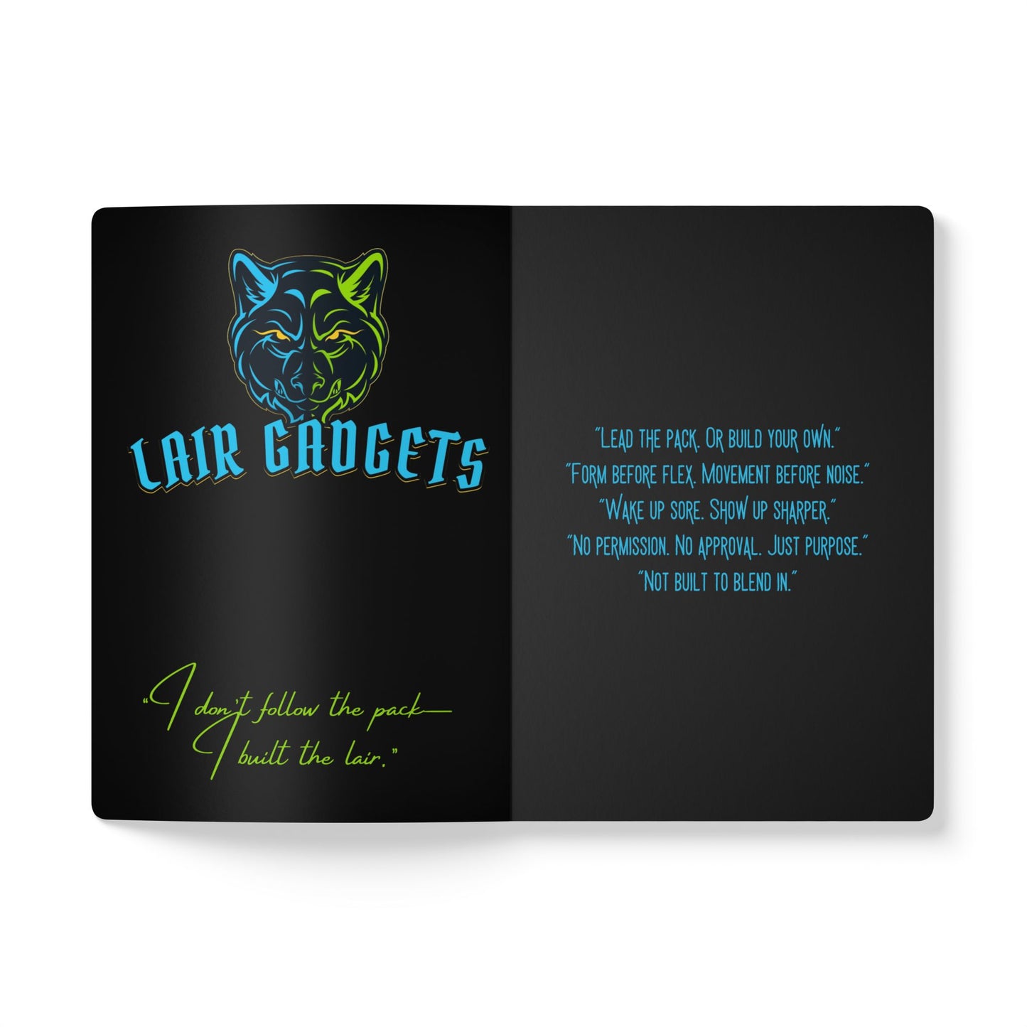Lair Gadgets Wolf Softcover Journal, Motivational Notebook, Creative Writing Diary, Gift for Artists, School & Work