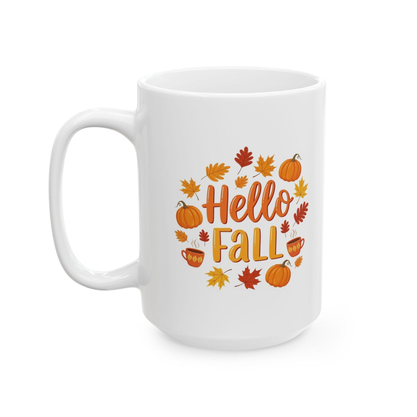 Fall-Themed Ceramic Mug, Autumn Coffee Cup, Thanksgiving Gift, Harvest Decor, Pumpkin Spice Lover's Mug