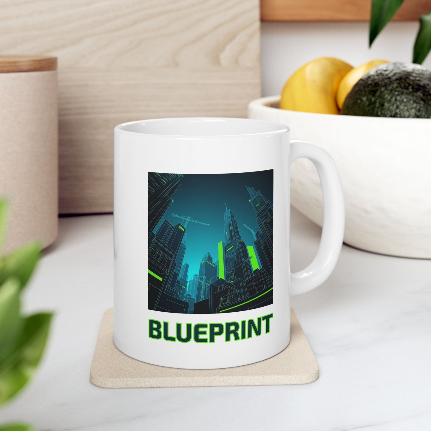 City Blueprint Mug, Architect Mug, Modern Cityscape, Gift for Architect, Blueprint Art, Urban Design, Engineer Mug, Architect Gift