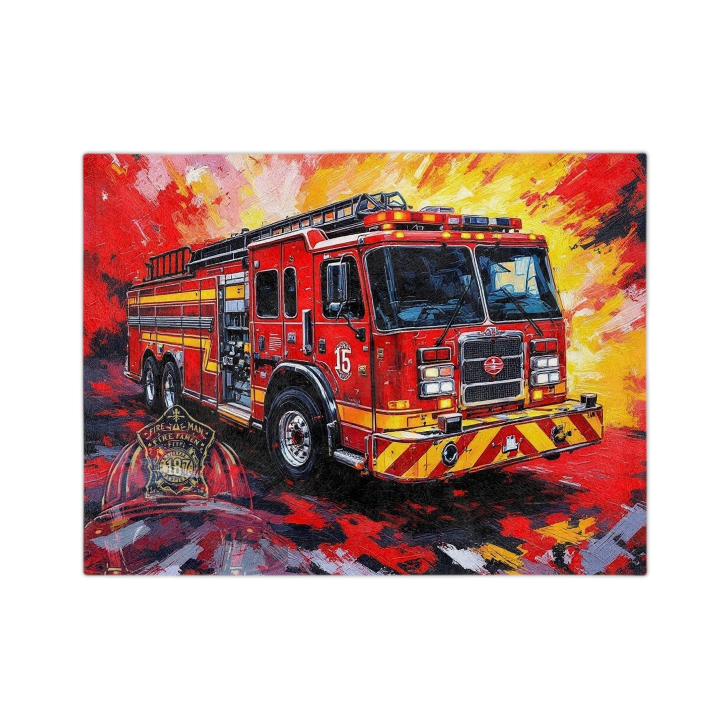 Firefighter-themed Velveteen Microfiber Blanket - Cozy Blanket for Fire Safety Awareness