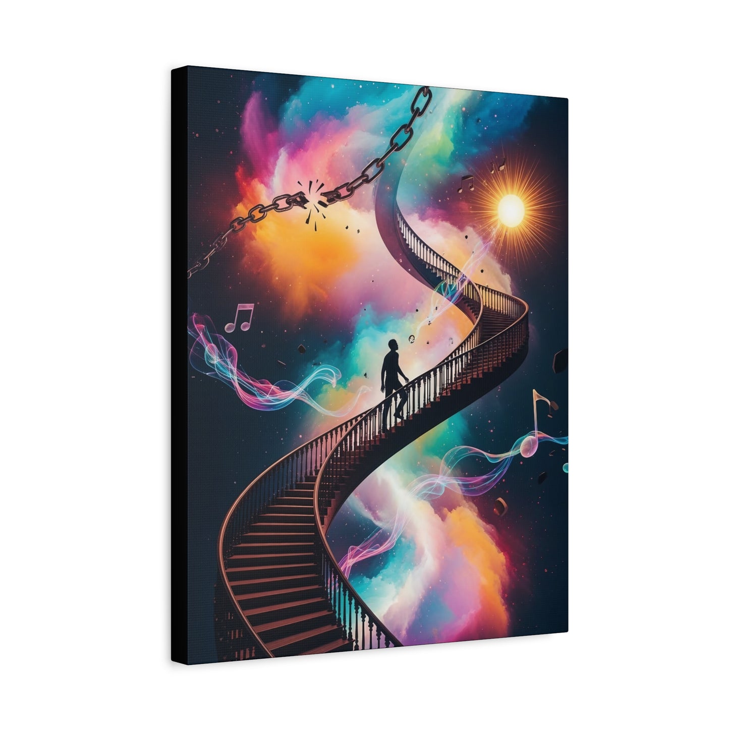Ascent Canvas Wall Art, Motivational Stairway Canvas, Colorful Galaxy, Broken Chains, Musical Canvas, Spiritual Ascent Canvas, Gift