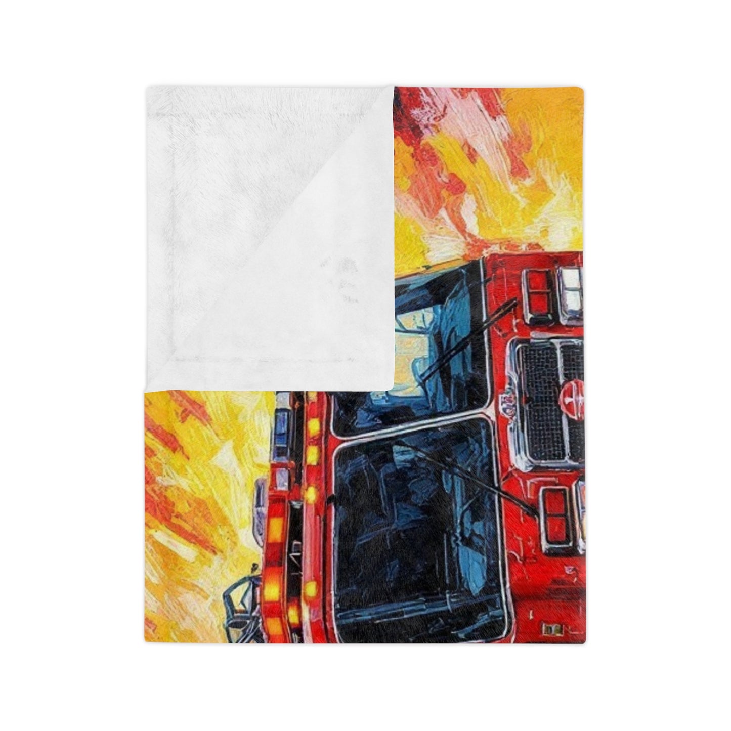 Firefighter-themed Velveteen Microfiber Blanket - Cozy Blanket for Fire Safety Awareness
