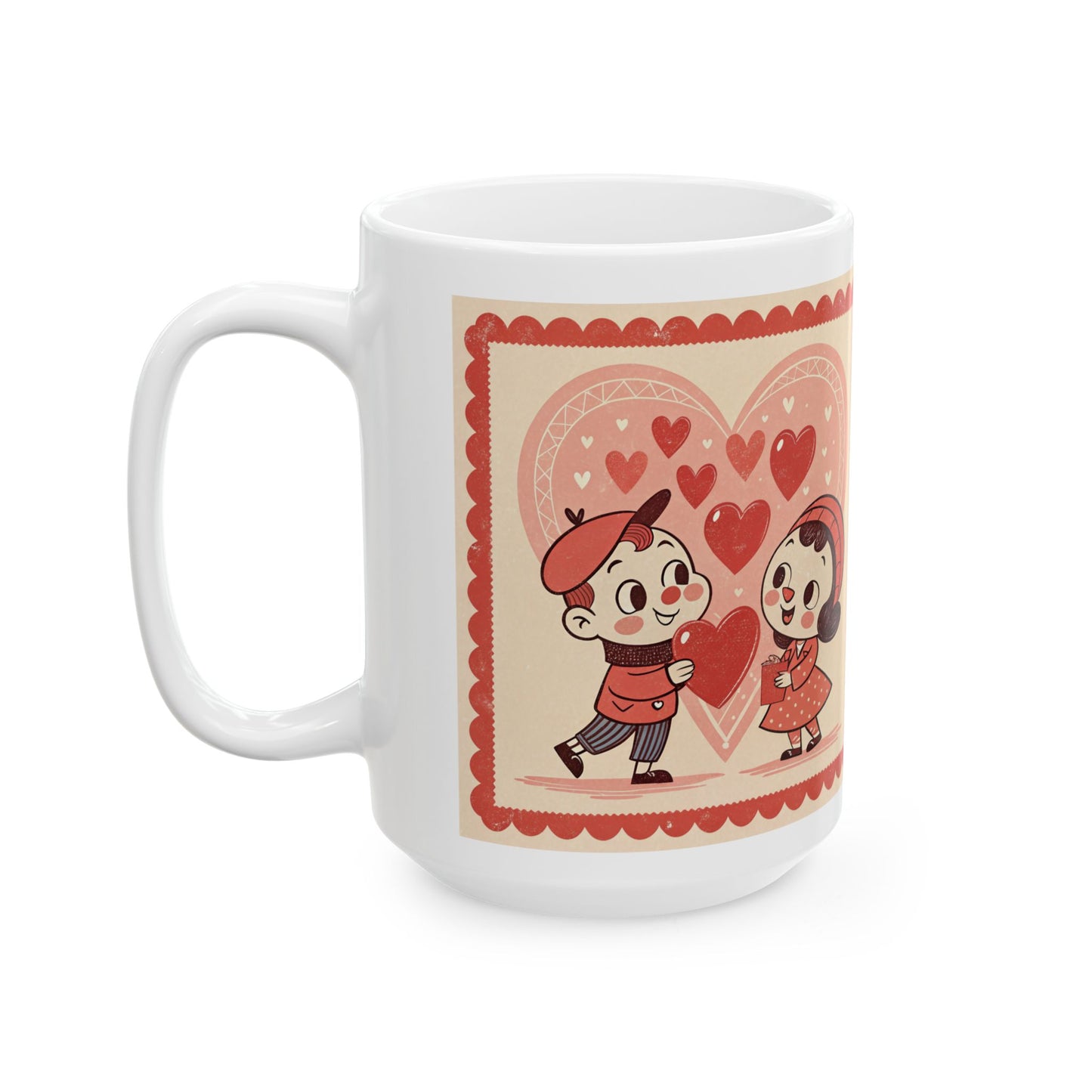 Vintage Cute Retro Couple Love Stamped 15oz - Score 81
