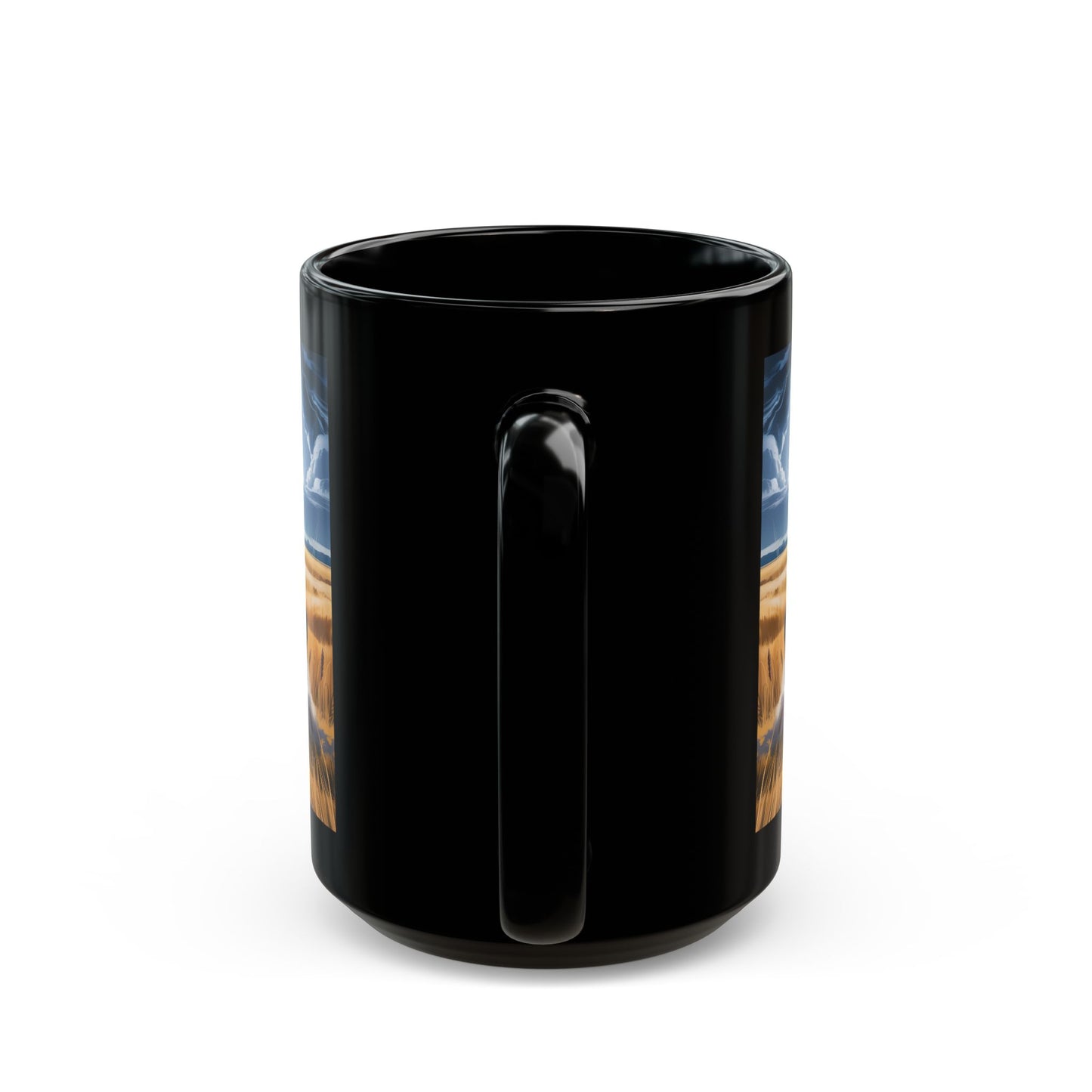 Horse Coffee Mug Running Stallion Herd Black Ceramic 15oz Gift for Horse Lovers by Lair Gadgets
