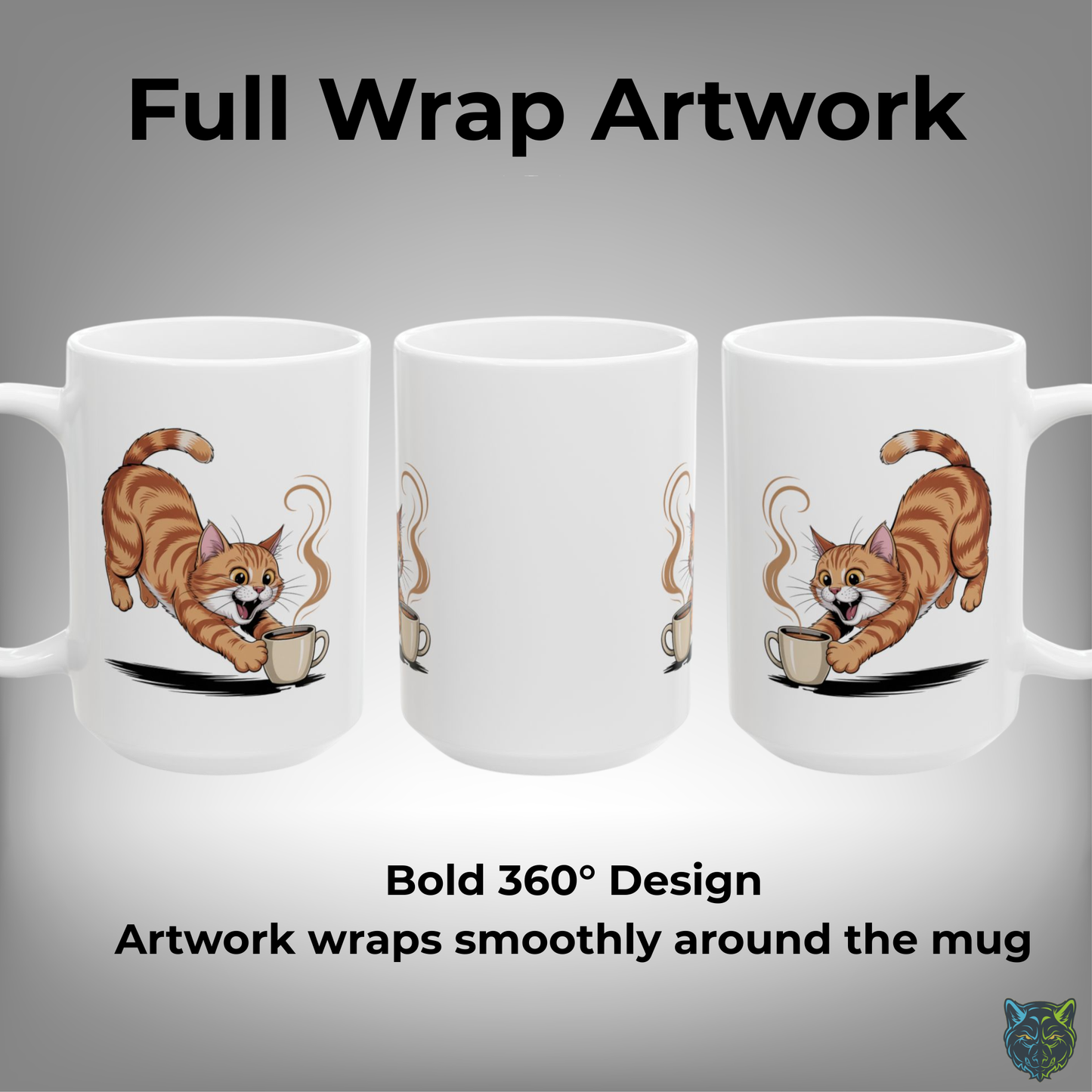 Funny Cat Coffee Mug Cute Orange Tabby Cat White Ceramic 15oz Coffee Lover Gift by Lair Gadgets