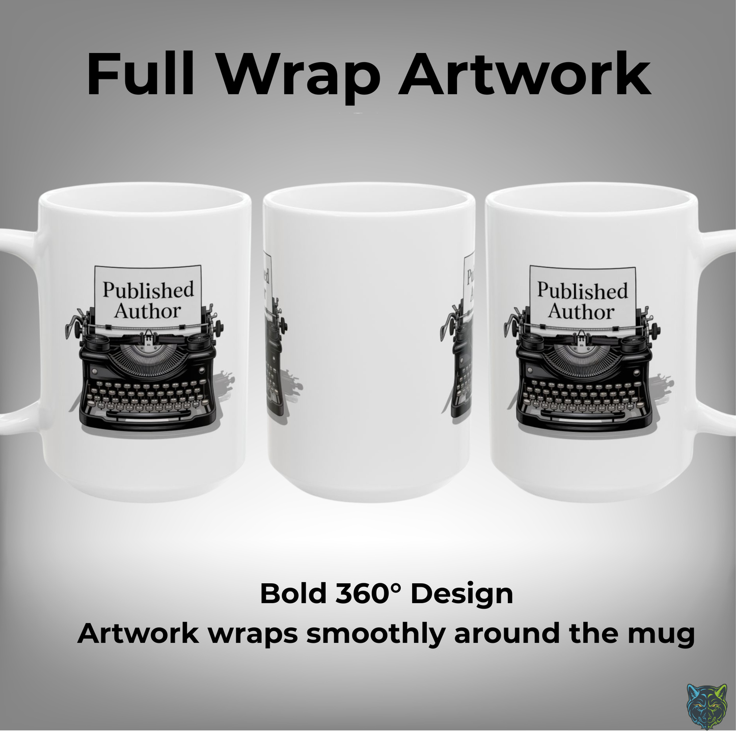 Published Author Mug Vintage Typewriter Coffee Mug White Ceramic 15oz Writer Gift by Lair Gadgets