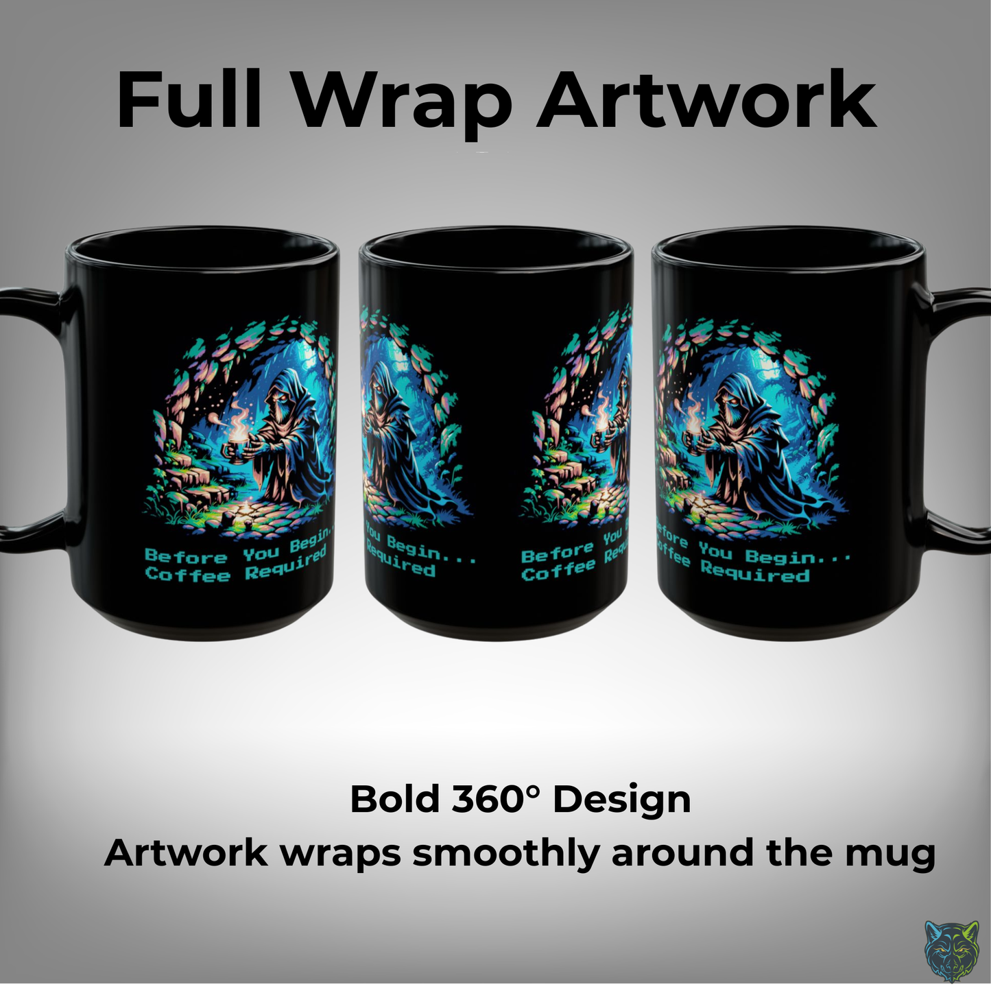 Gamer Coffee Mug Before You Begin Coffee Required Hooded Rogue Design Black Ceramic 15oz Gaming Gift by Lair Gadgets