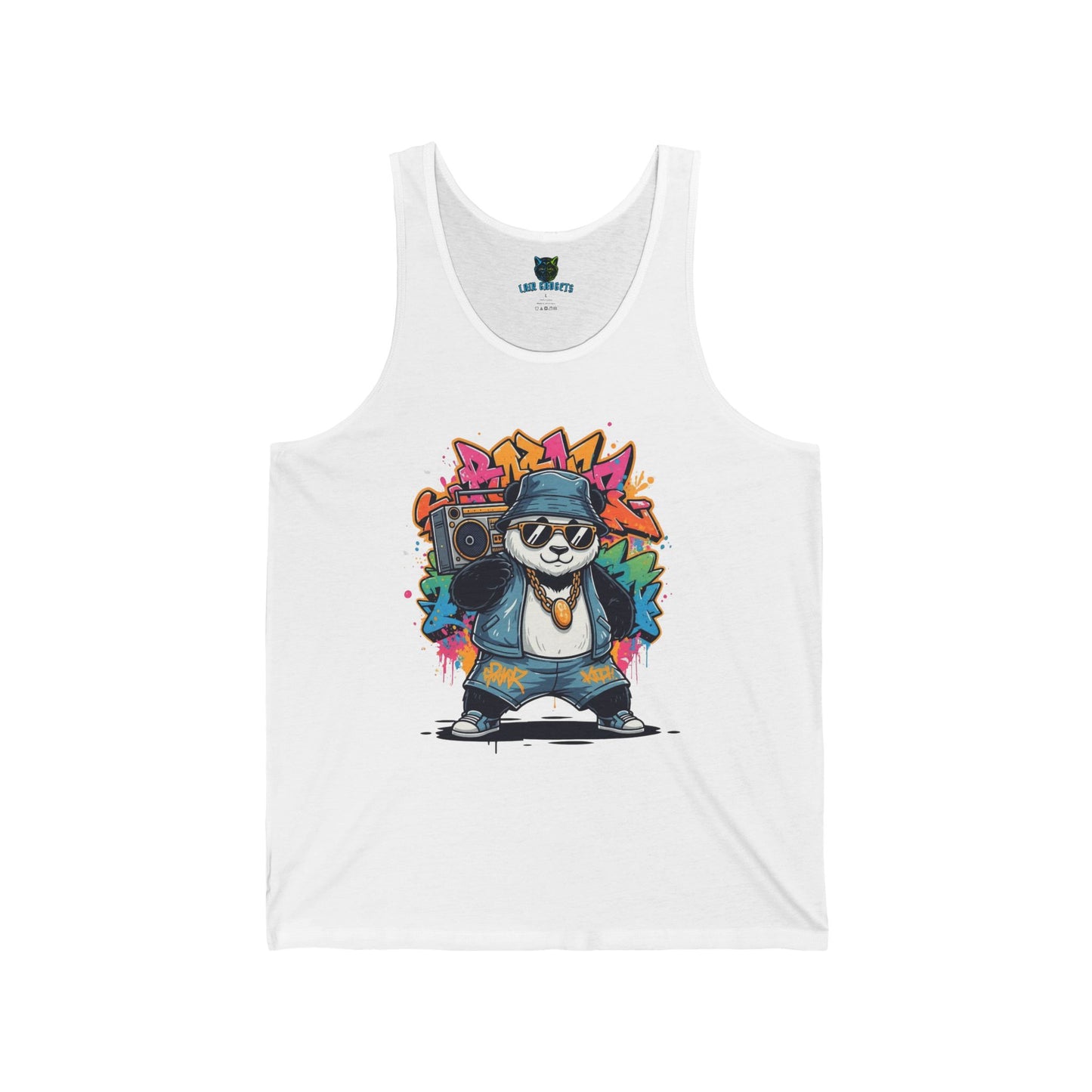 Cool Panda Graffiti Tank Top, Unisex Graphic Tank, Streetwear, Summer Outfit, Gift for Artists, Casual Wear