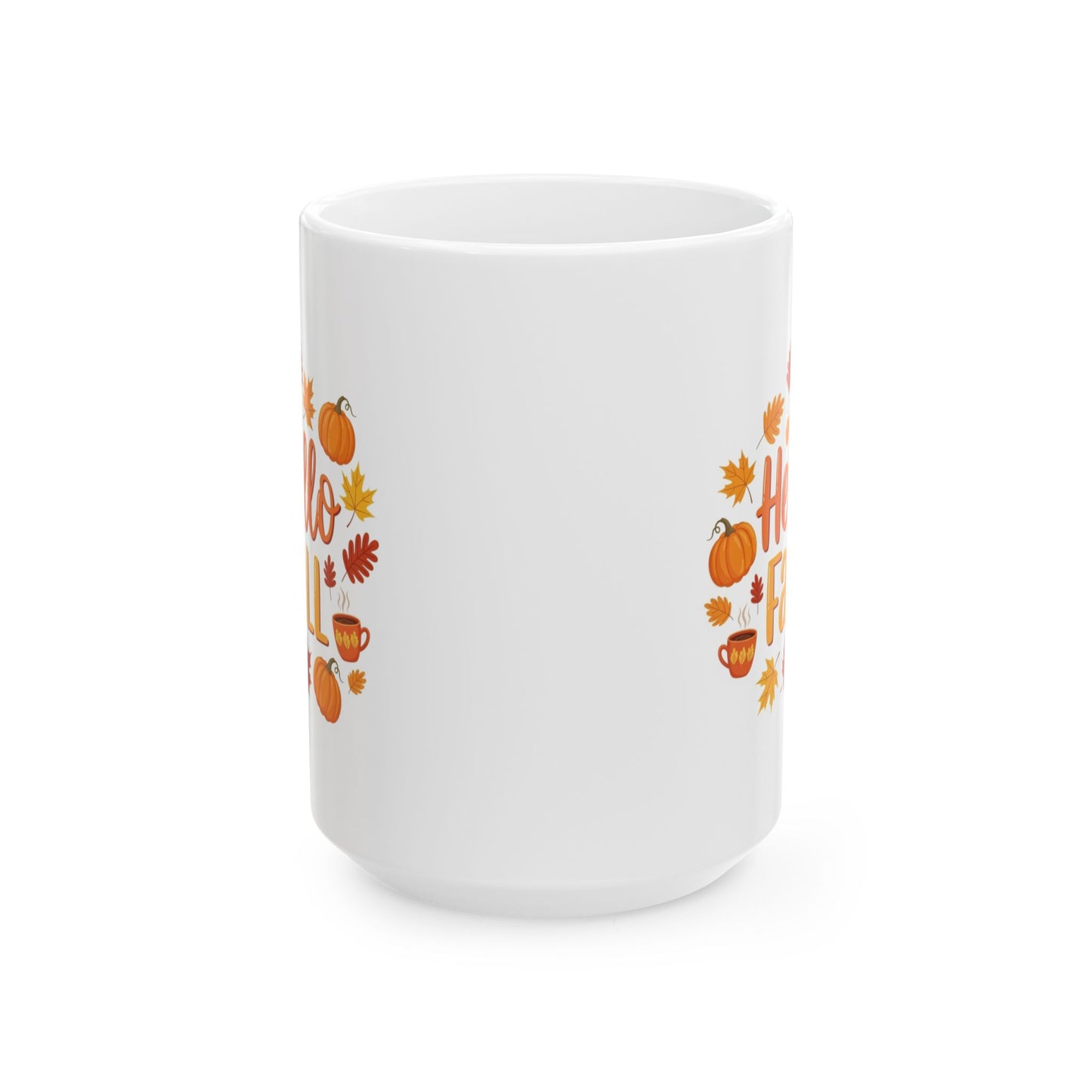 Fall-Themed Ceramic Mug, Autumn Coffee Cup, Thanksgiving Gift, Harvest Decor, Pumpkin Spice Lover's Mug