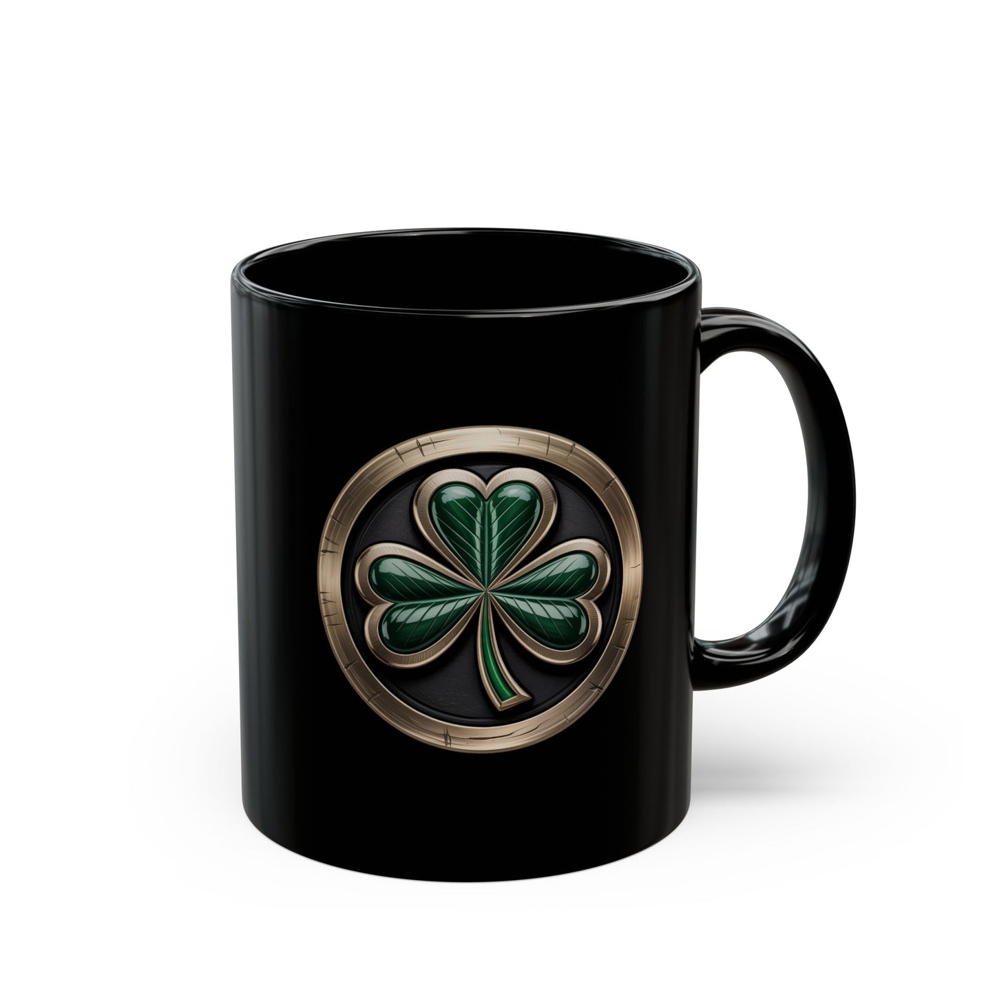 Lair Gadgets Shamrock Black Mug (15oz) and 11oz