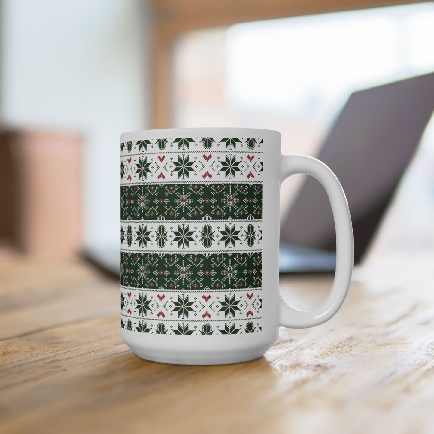 Festive Holiday Ceramic Mug | Christmas Coffee Cup, Holiday Gift, Cozy Winter Decor, Hot Beverage Mug, Elegant Drinkware