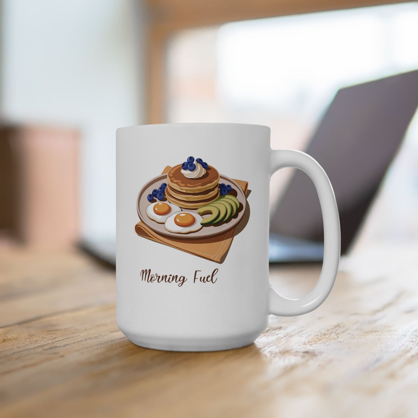 Breakfast Charcuterie Ceramic Mug — Avocado Toast & Bagel Coffee Cup (15oz)