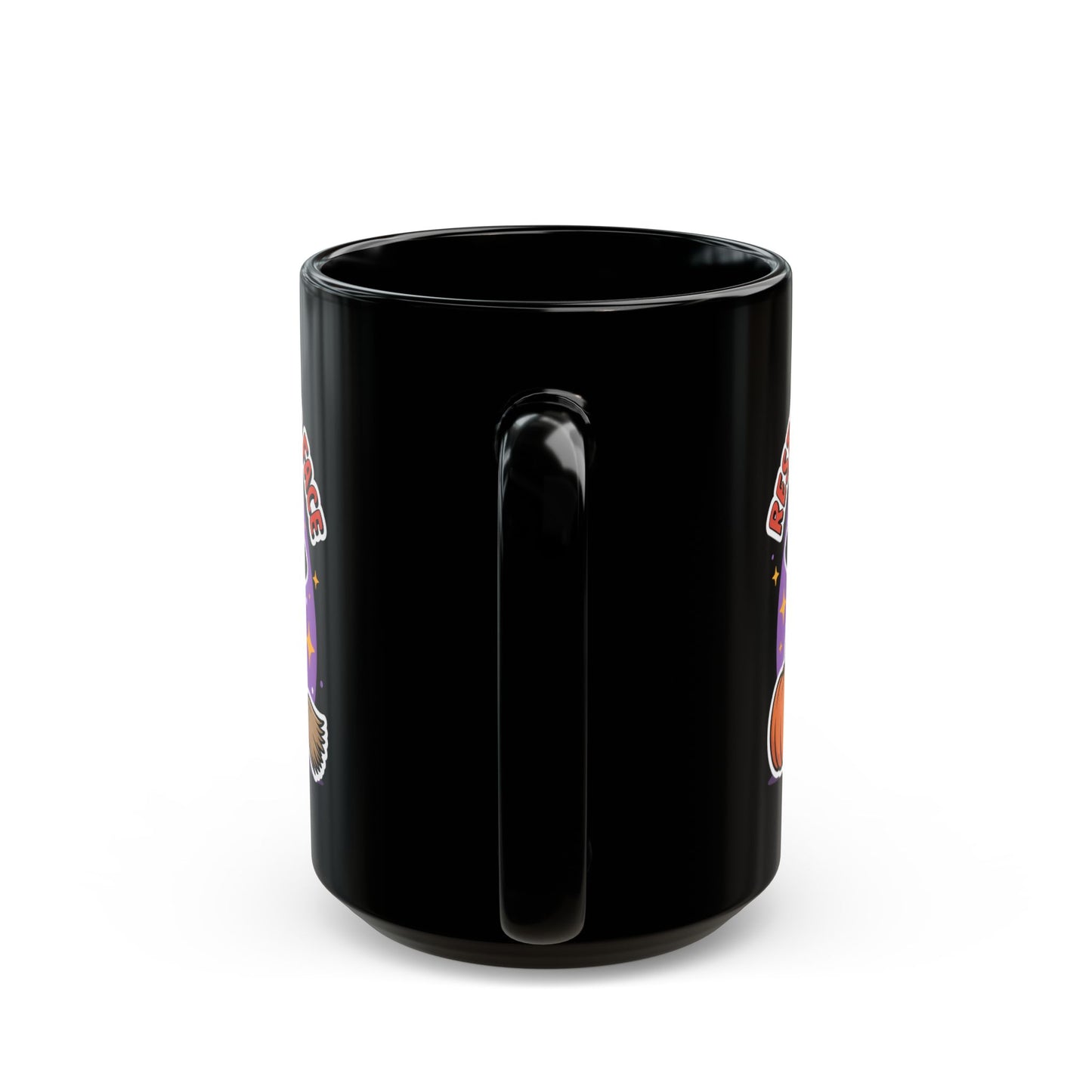 Resting Witch Face Mug Funny Halloween Witch 15oz Black Ceramic