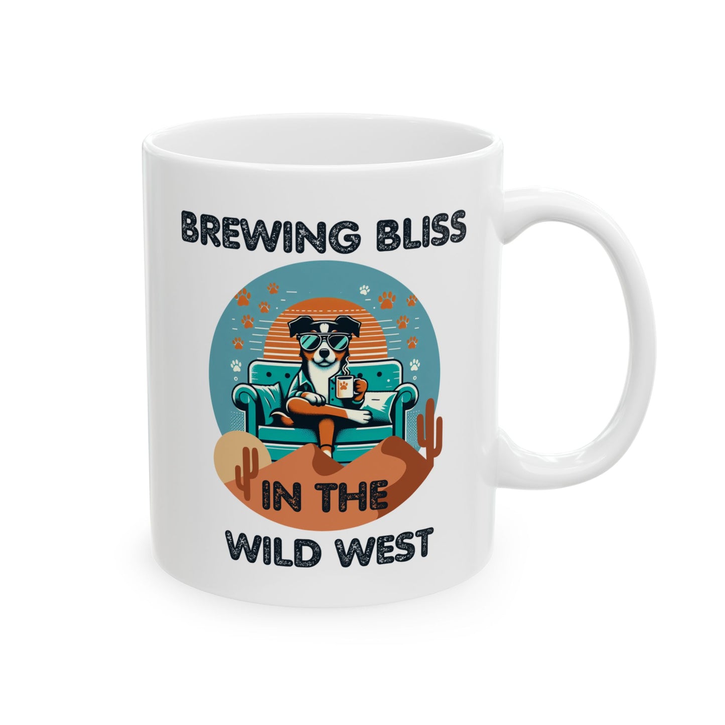 Mug - Cartoon Dog Brewing Bliss in the Wild West