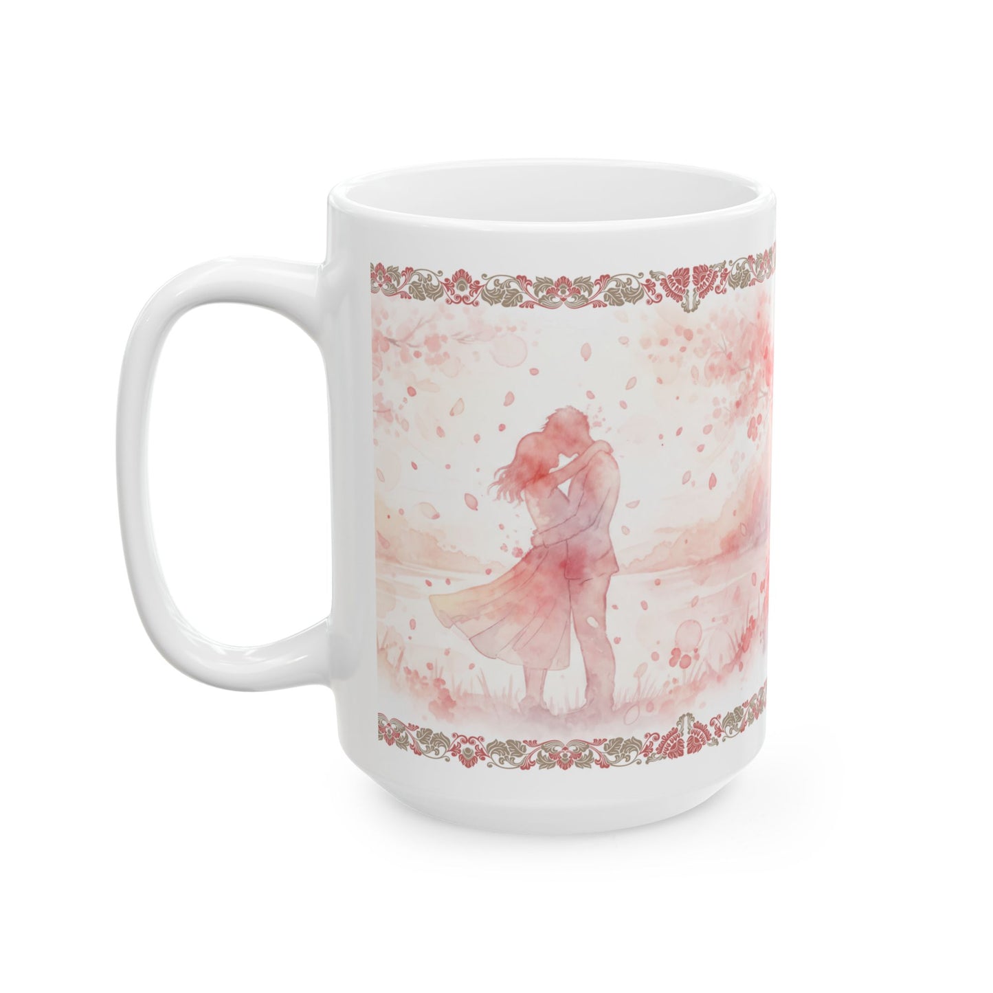 Floral Pink Watercolor Ceramic Mug 15oz - Score 91