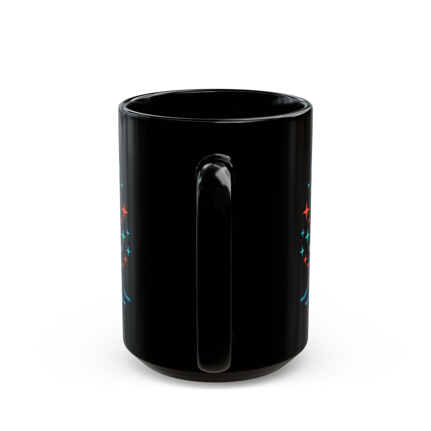 Sparkle teal Cowgirl Boots Black Mug (15oz)