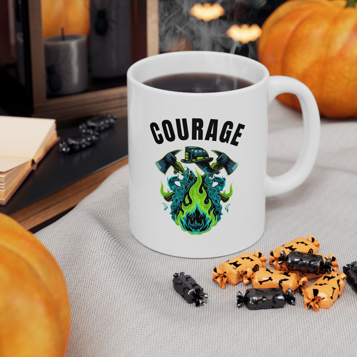 Courage Ceramic Mug, Inspirational Coffee Cup, Comforting Gift for Her, Motivational Drinkware, Encouragement Tea Mug