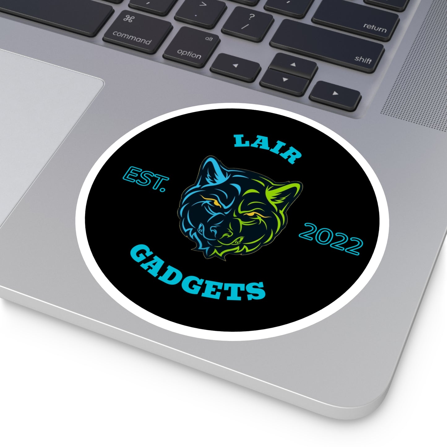 Lair Gadgets Round Stickers, Cool Tech Decals, Gift for Gamers, Laptop Stickers, Unique Home Decor, Indoor/Outdoor Decor