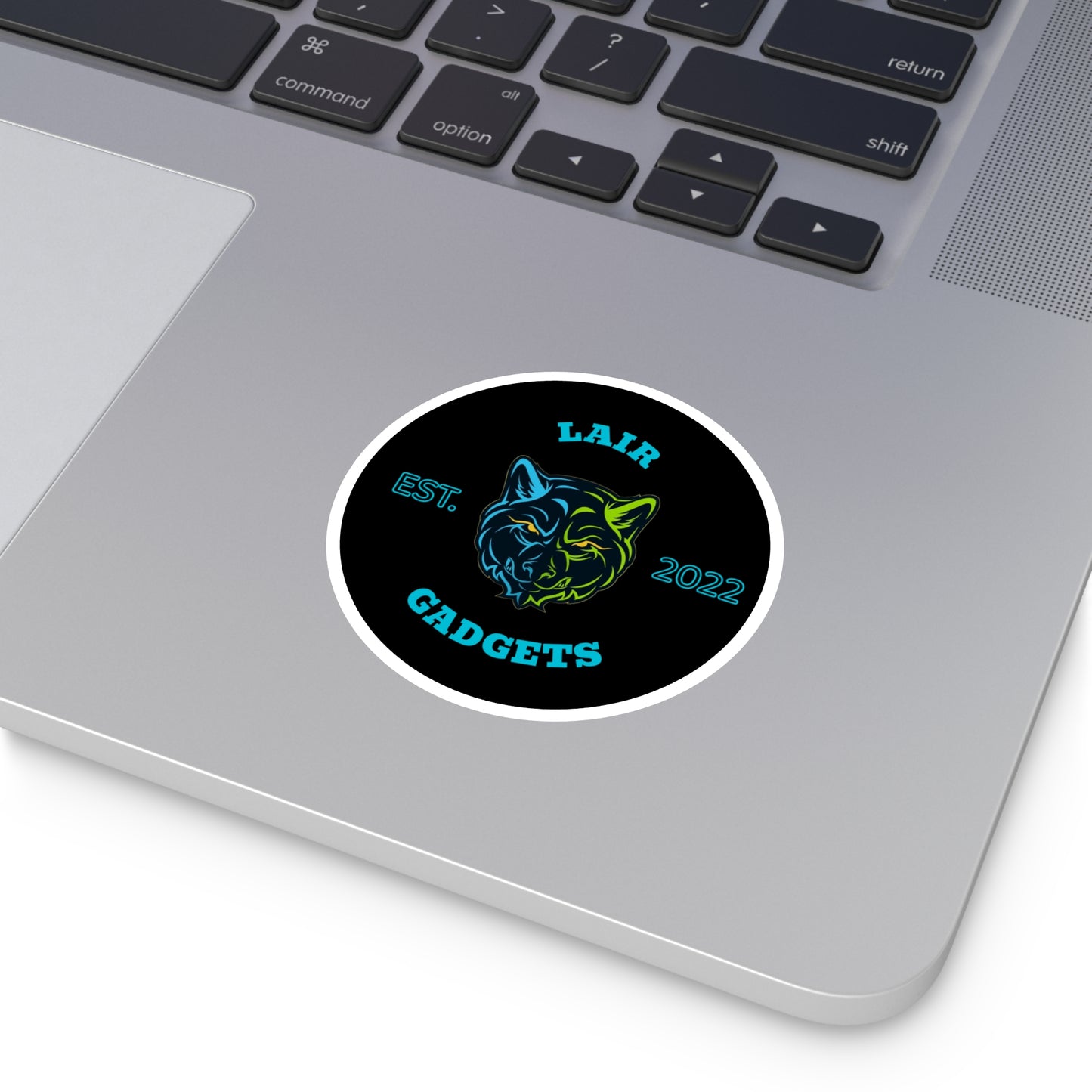 Lair Gadgets Round Stickers, Cool Tech Decals, Gift for Gamers, Laptop Stickers, Unique Home Decor, Indoor/Outdoor Decor