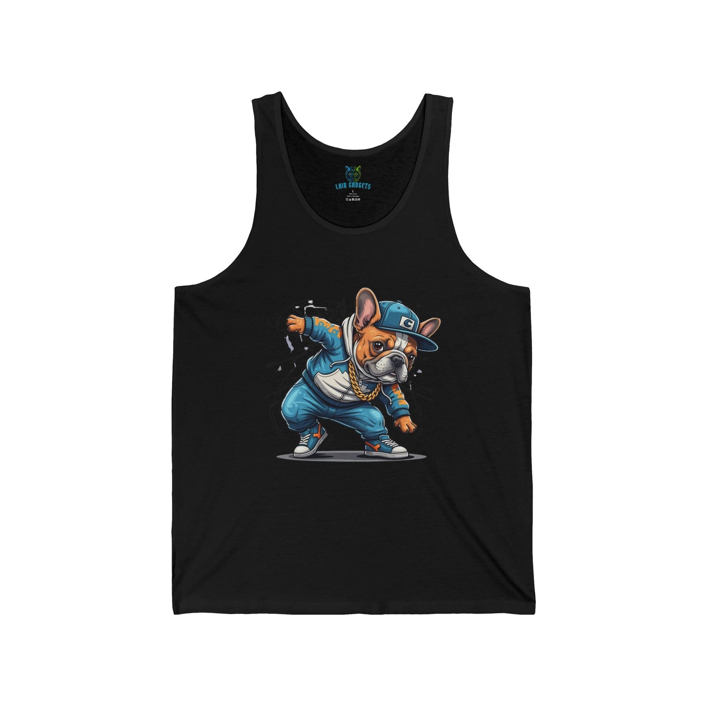 Cool Dog Breakdancer Unisex Jersey Tank, Funny Pet Lover Shirt, Hip Hop Tank Top, Casual Summer Wear, Gift for Dog Owners