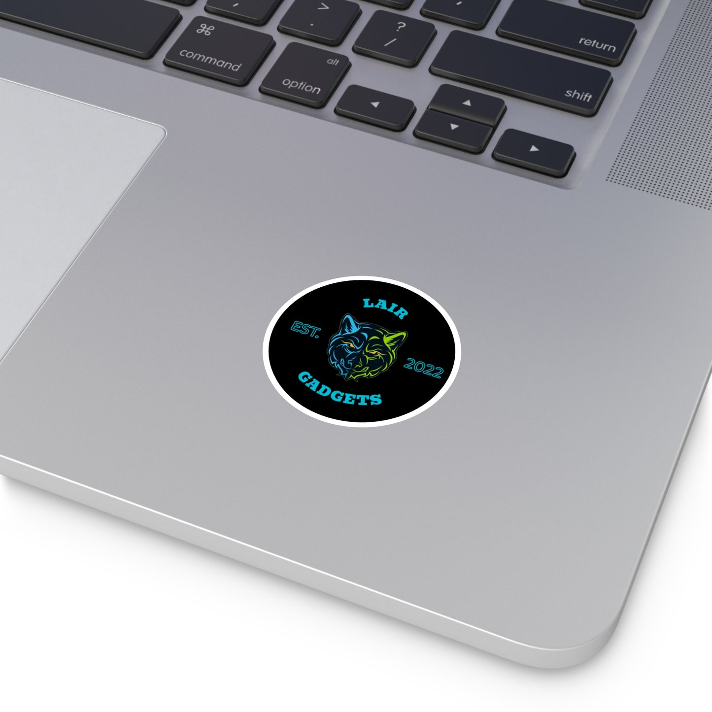Lair Gadgets Round Stickers, Cool Tech Decals, Gift for Gamers, Laptop Stickers, Unique Home Decor, Indoor/Outdoor Decor