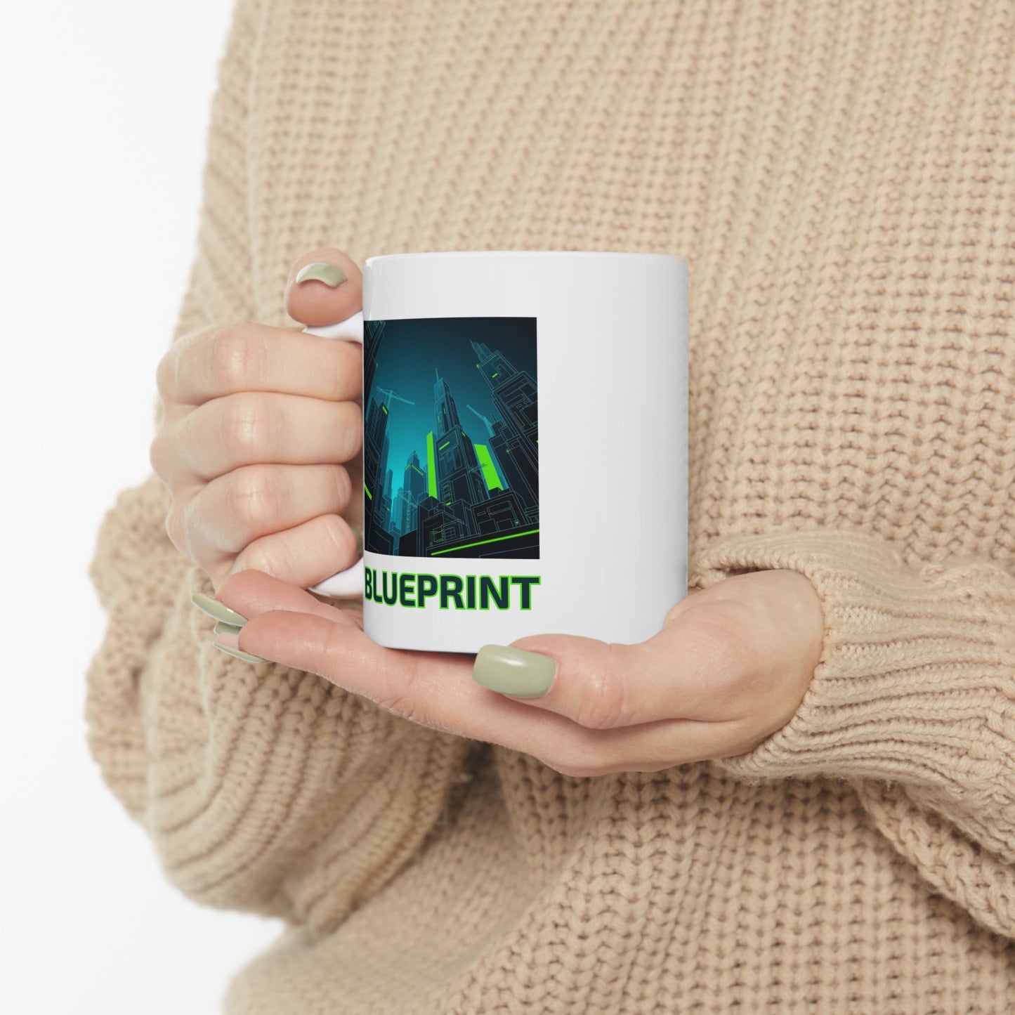 City Blueprint Mug, Architect Mug, Modern Cityscape, Gift for Architect, Blueprint Art, Urban Design, Engineer Mug, Architect Gift