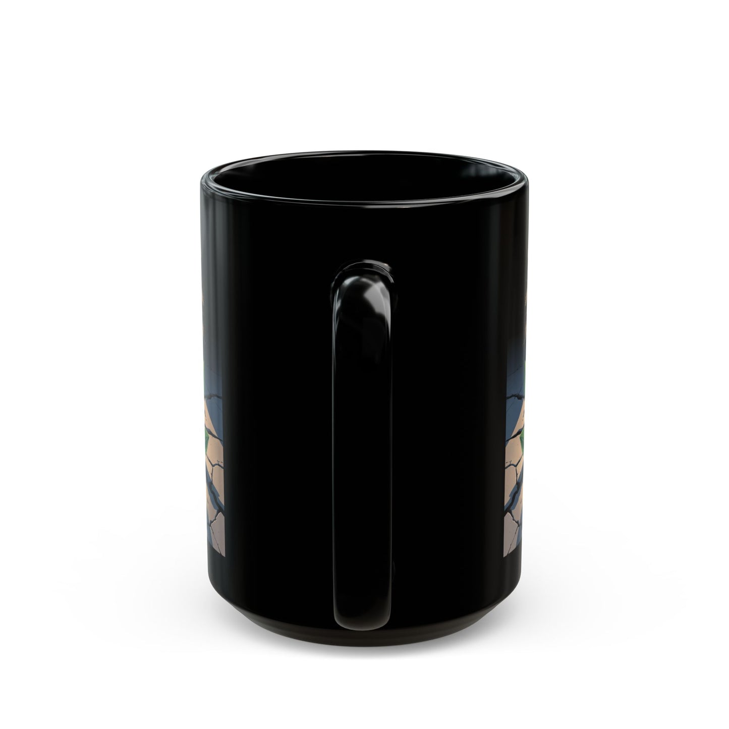 Inspirational Resilience Coffee Mug 15oz Dandelion Breakthrough Design by Lair Gadgets Black Mug (15oz)