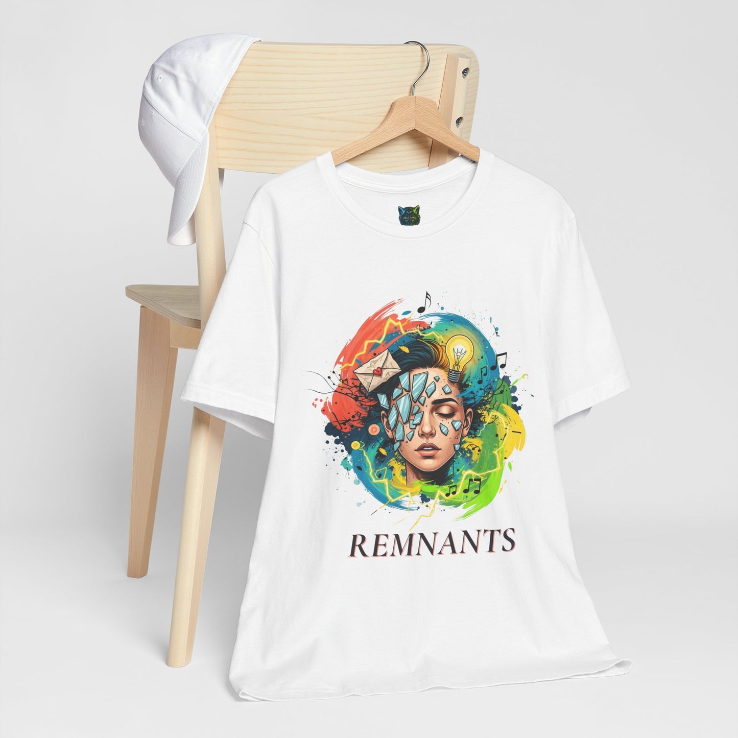 Remnants T-Shirt, Abstract Art Tee, Creative Mind Shirt, Broken Glass Tee, Light Bulb T Shirt, Music T Shirt, Colorful Graphic Tee