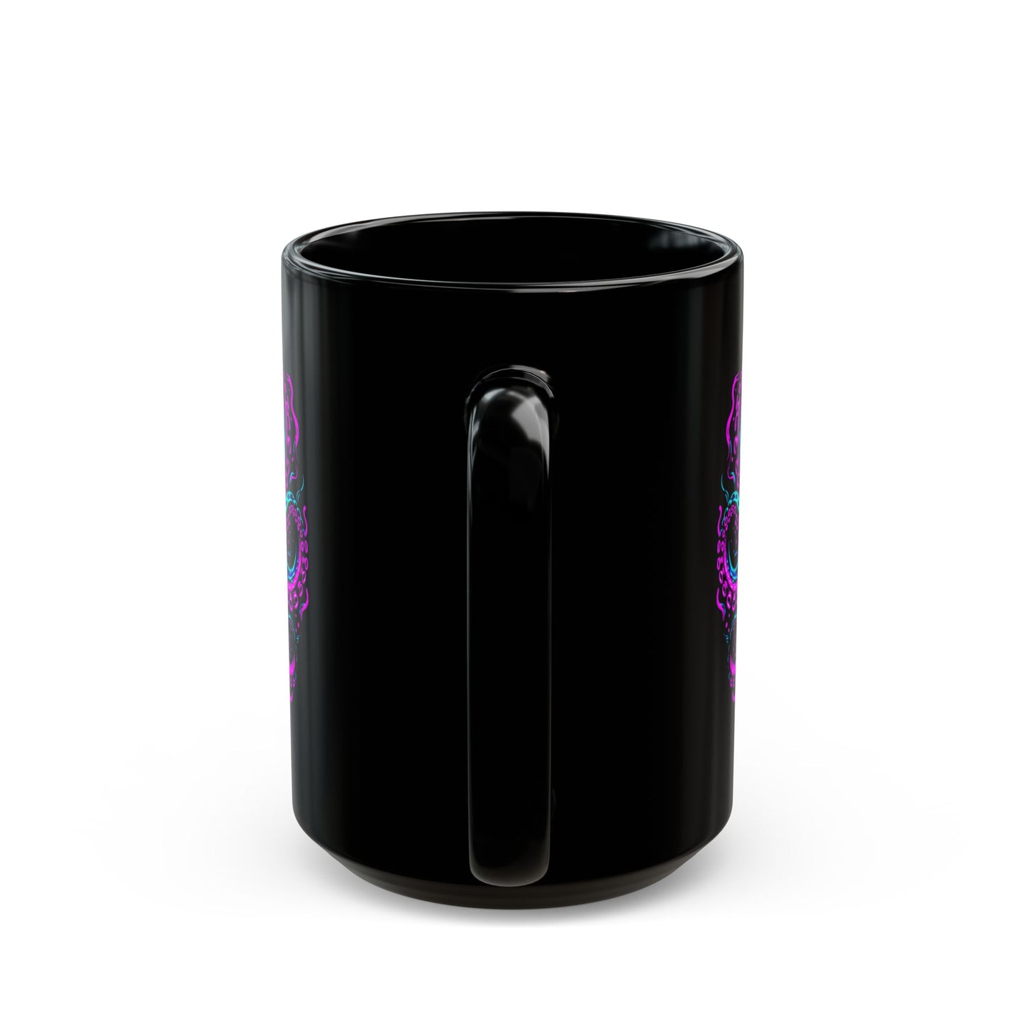 Neon Octopus Black Mug (11oz, 15oz)